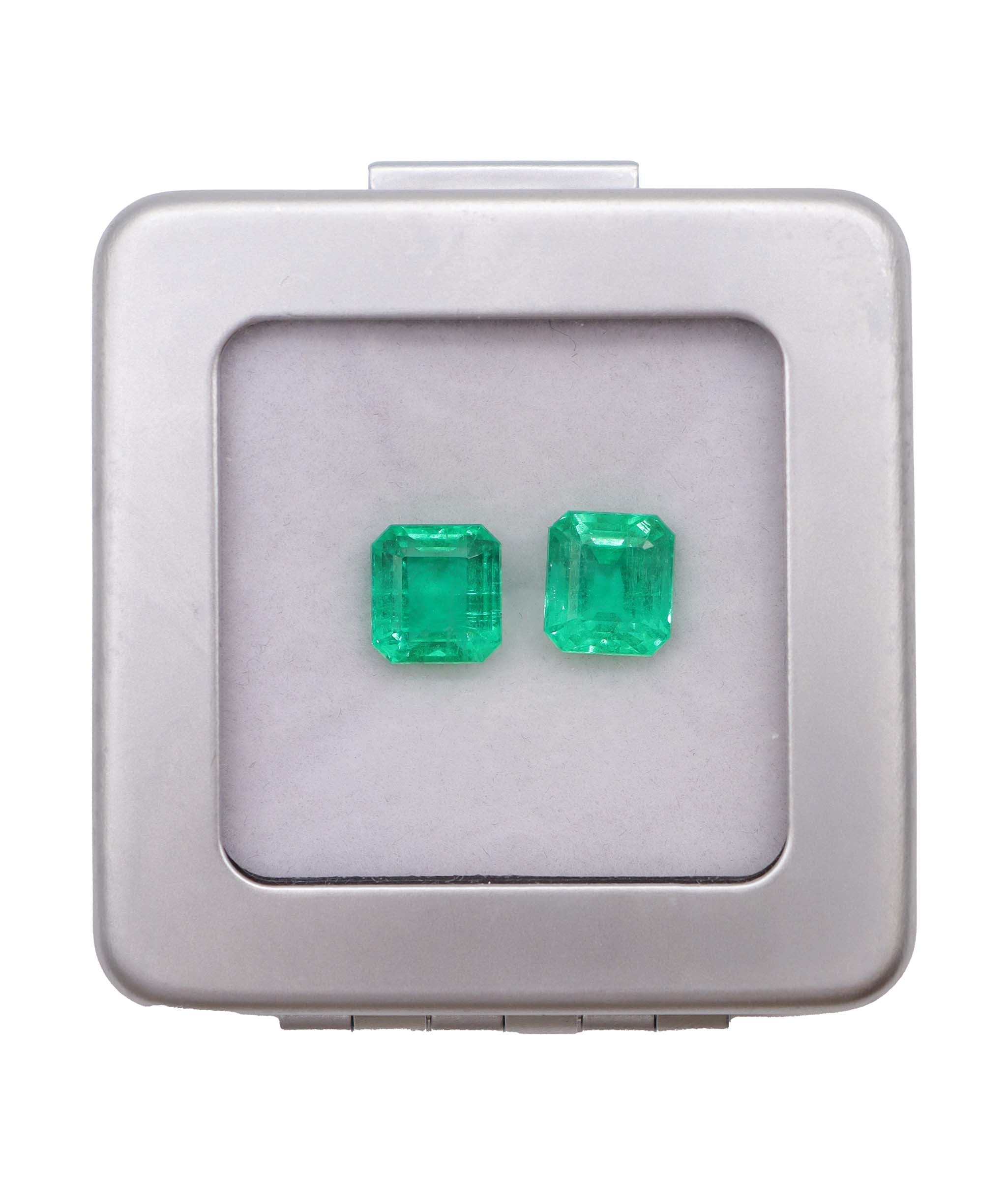 Luxury Promise Columbian Emerald Pair 7.71ct Exceptional Quality MS8977