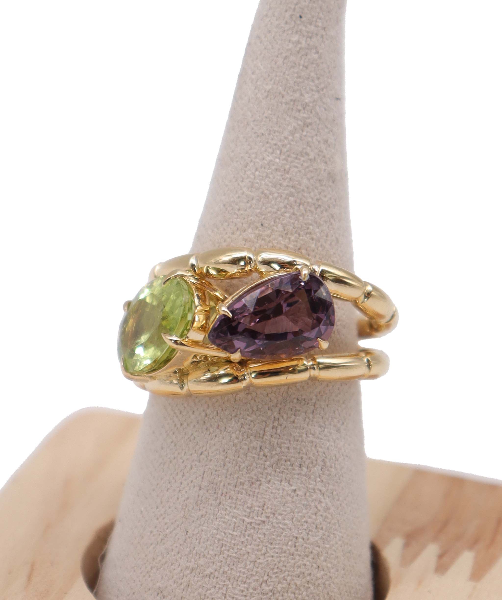 Luxury Promise dbl rope yg ring tourmaline/spinel us7 DXBD0539