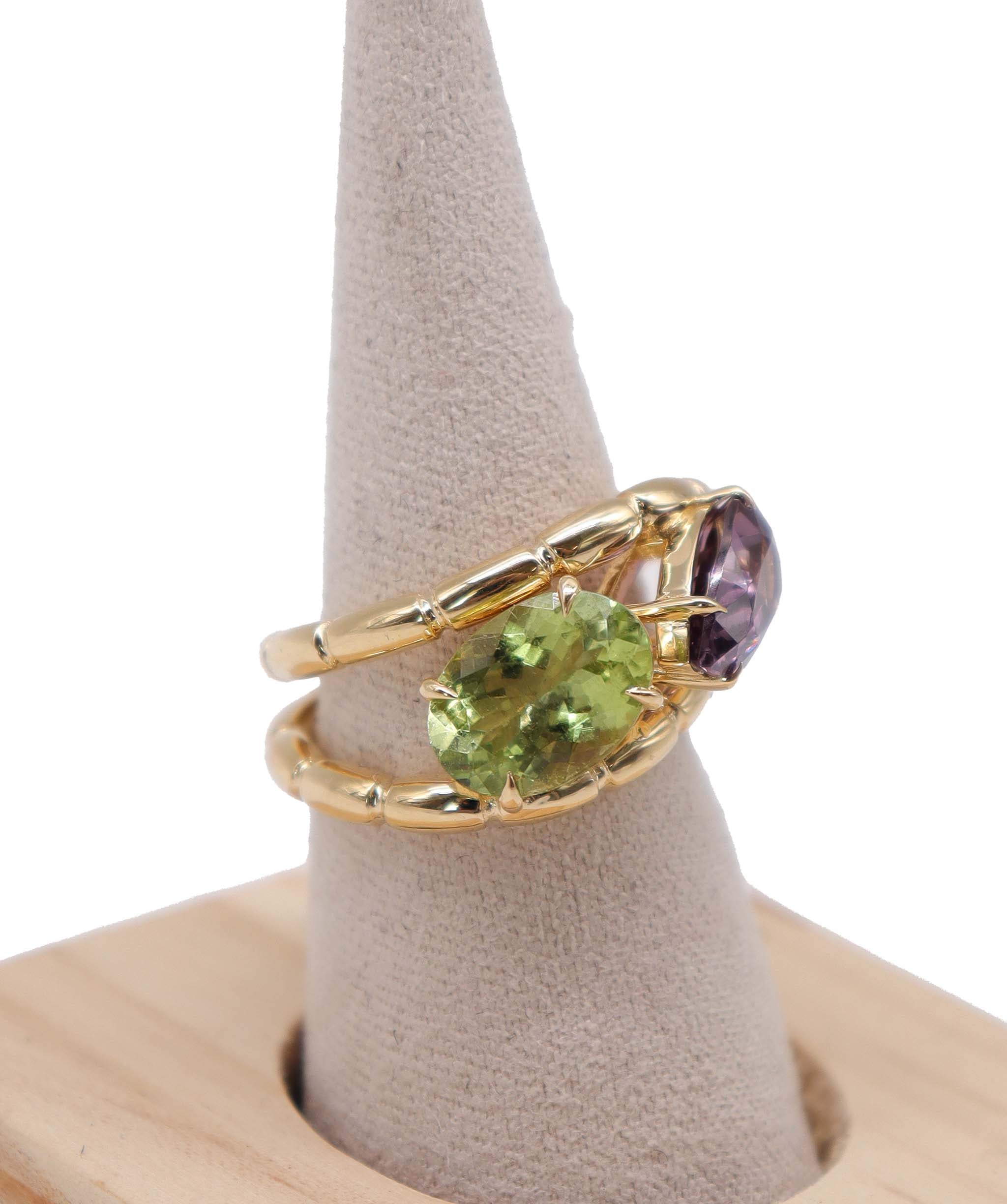 Luxury Promise dbl rope yg ring tourmaline/spinel us7 DXBD0539