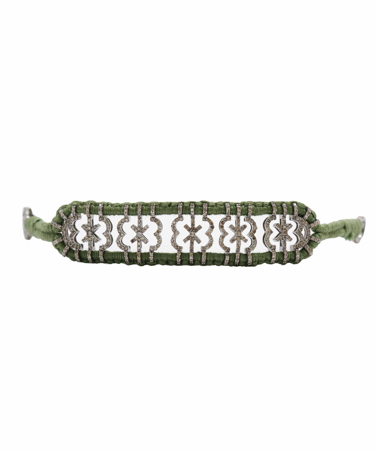 Luxury Promise Diamond Cross Olive Thread Friendship Bracelet DXBCD2252
