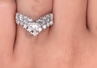 Luxury Promise Diamond V ring in Pt900 - D0.70ct AE6597 JJC0285