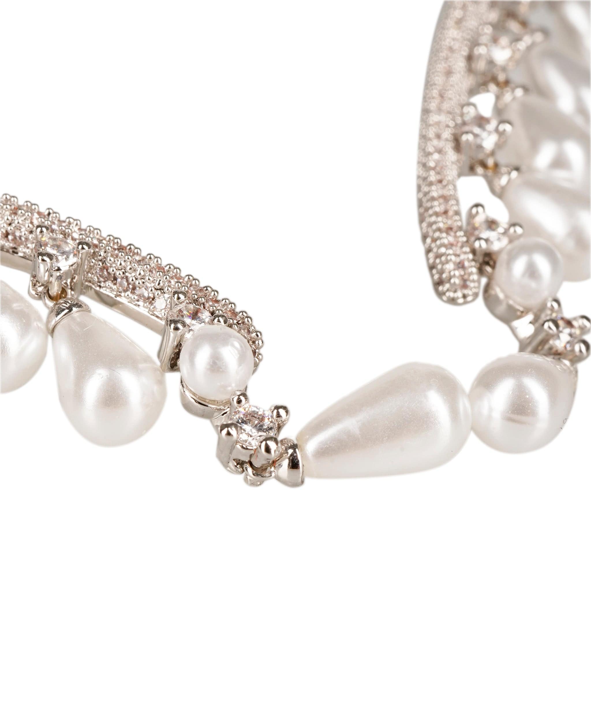 Luxury Promise Diamonte and Pearl Choker Necklace ALL1155
