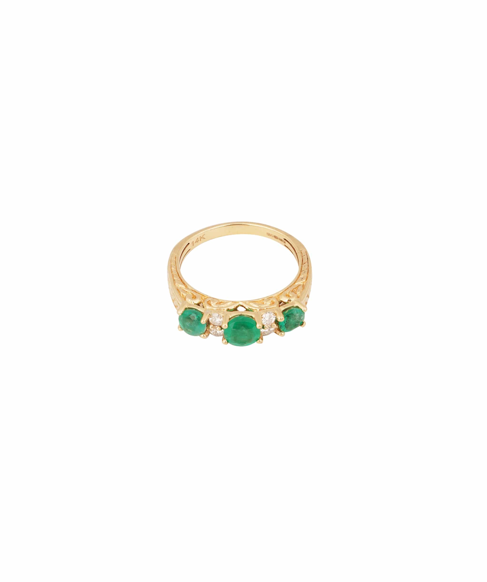 Luxury Promise Emerald and Diamond Ring WAHLKA-8