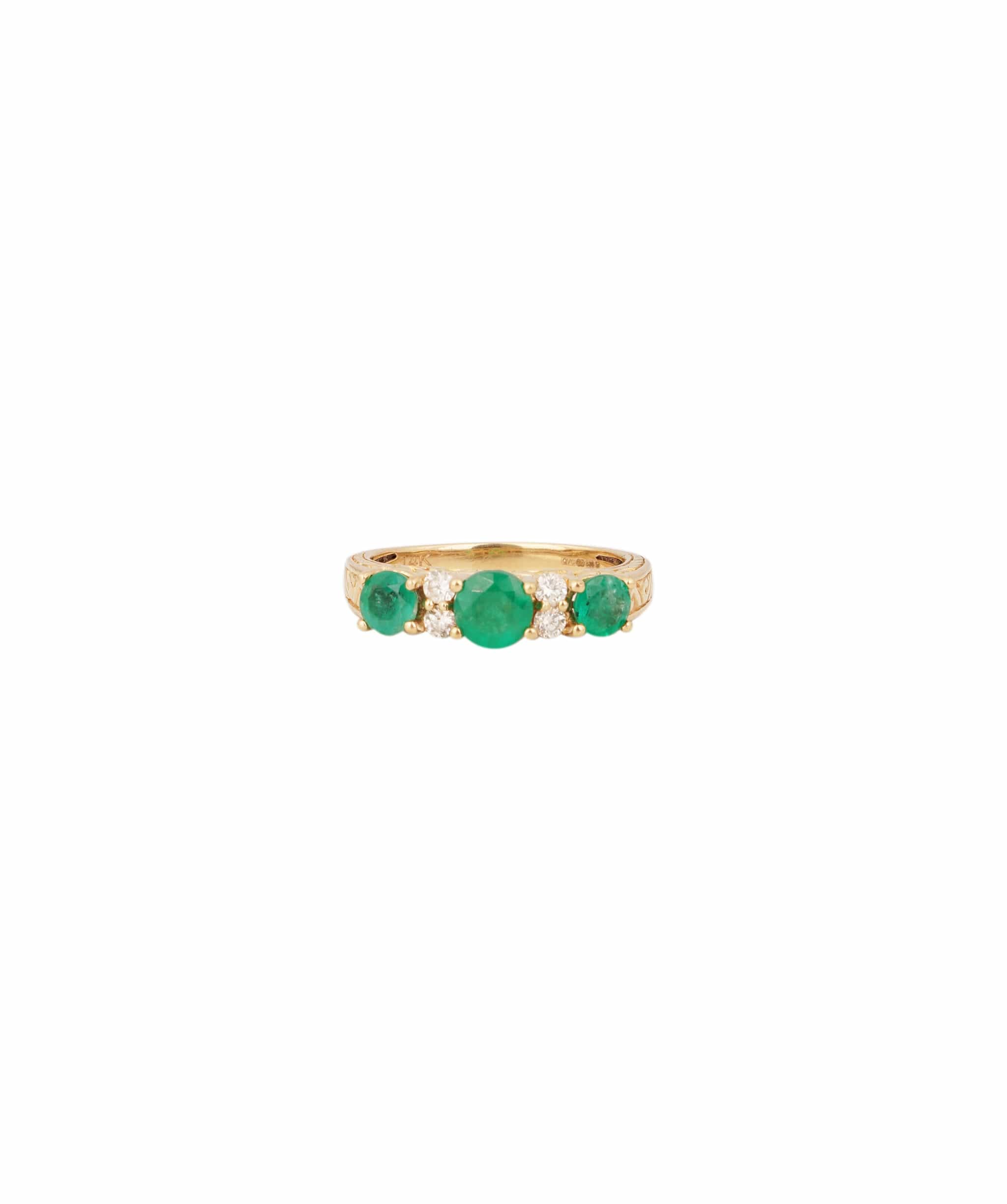 Luxury Promise Emerald and Diamond Ring WAHLKA-8