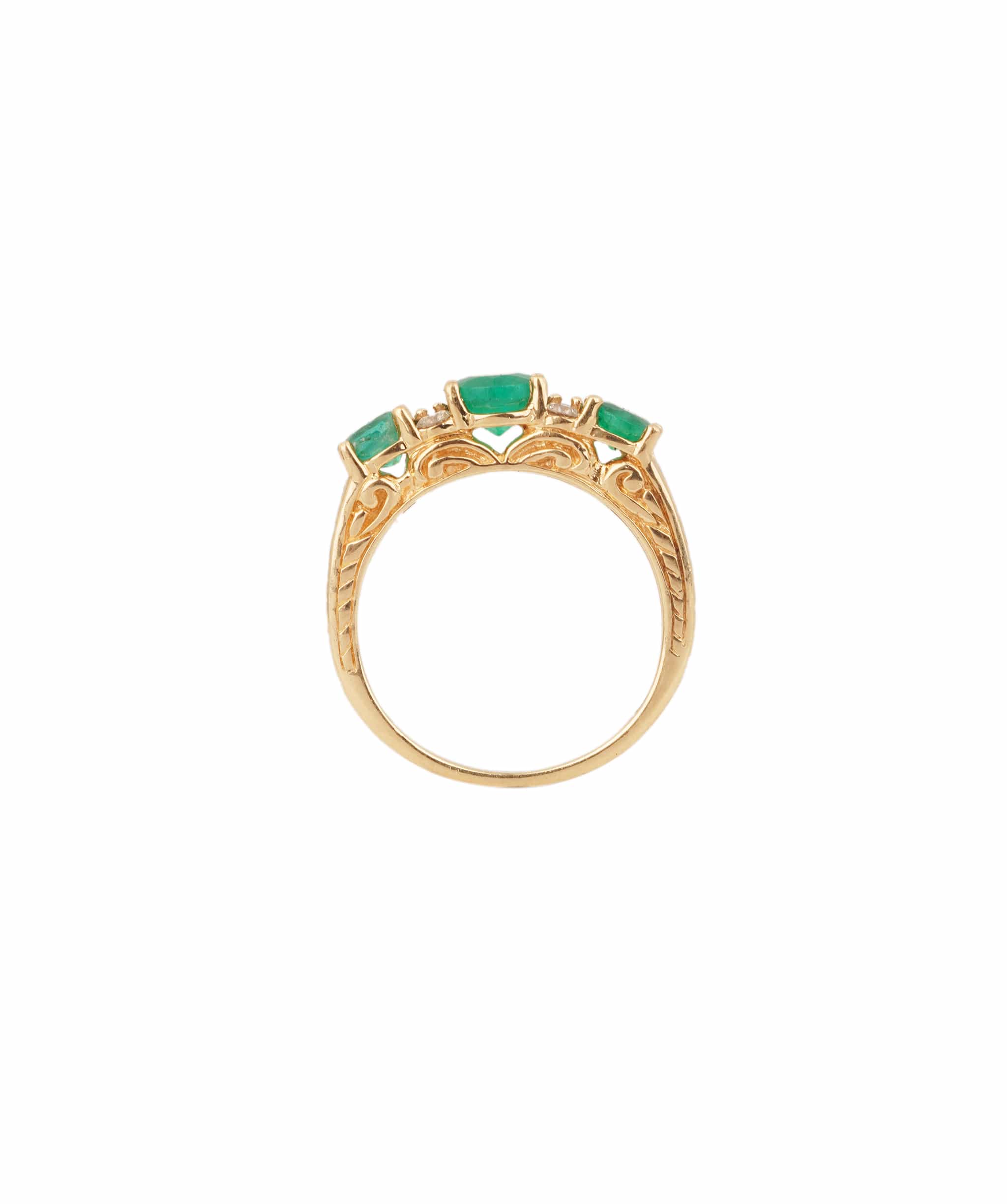 Luxury Promise Emerald and Diamond Ring WAHLKA-8