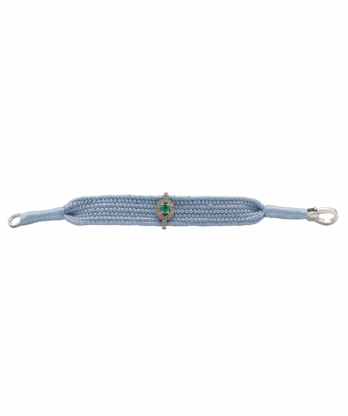 Luxury Promise Emerald & Diamond Blue Thread Friendship Bracelet DXBCD2257