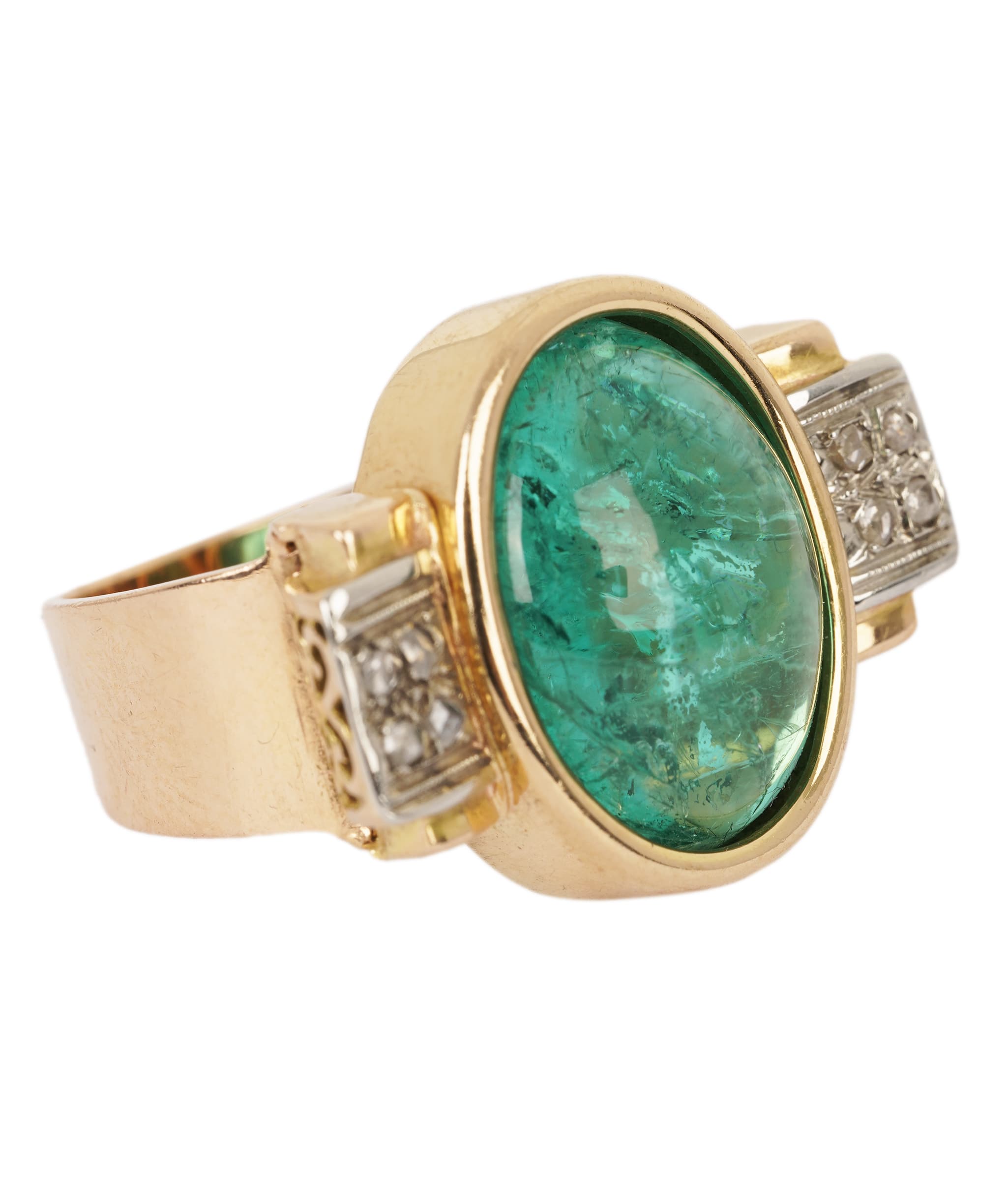 Luxury Promise Emerald & Diamond Retro Ring WA24582