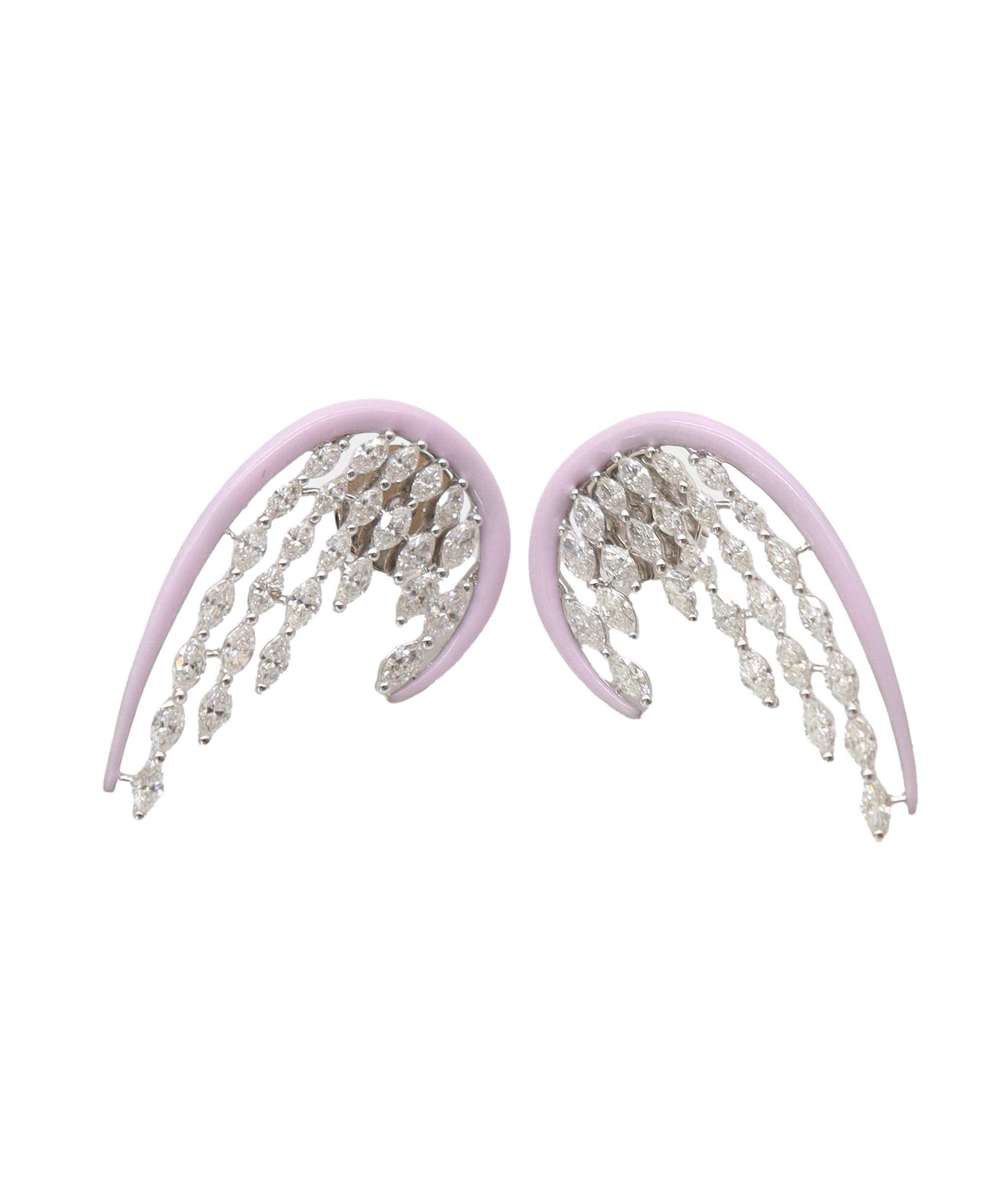 Luxury Promise ER-F26K EARRING Gold Wt: 6.564 Diamond Wt: 2.880 Pastel Pink ASC6336