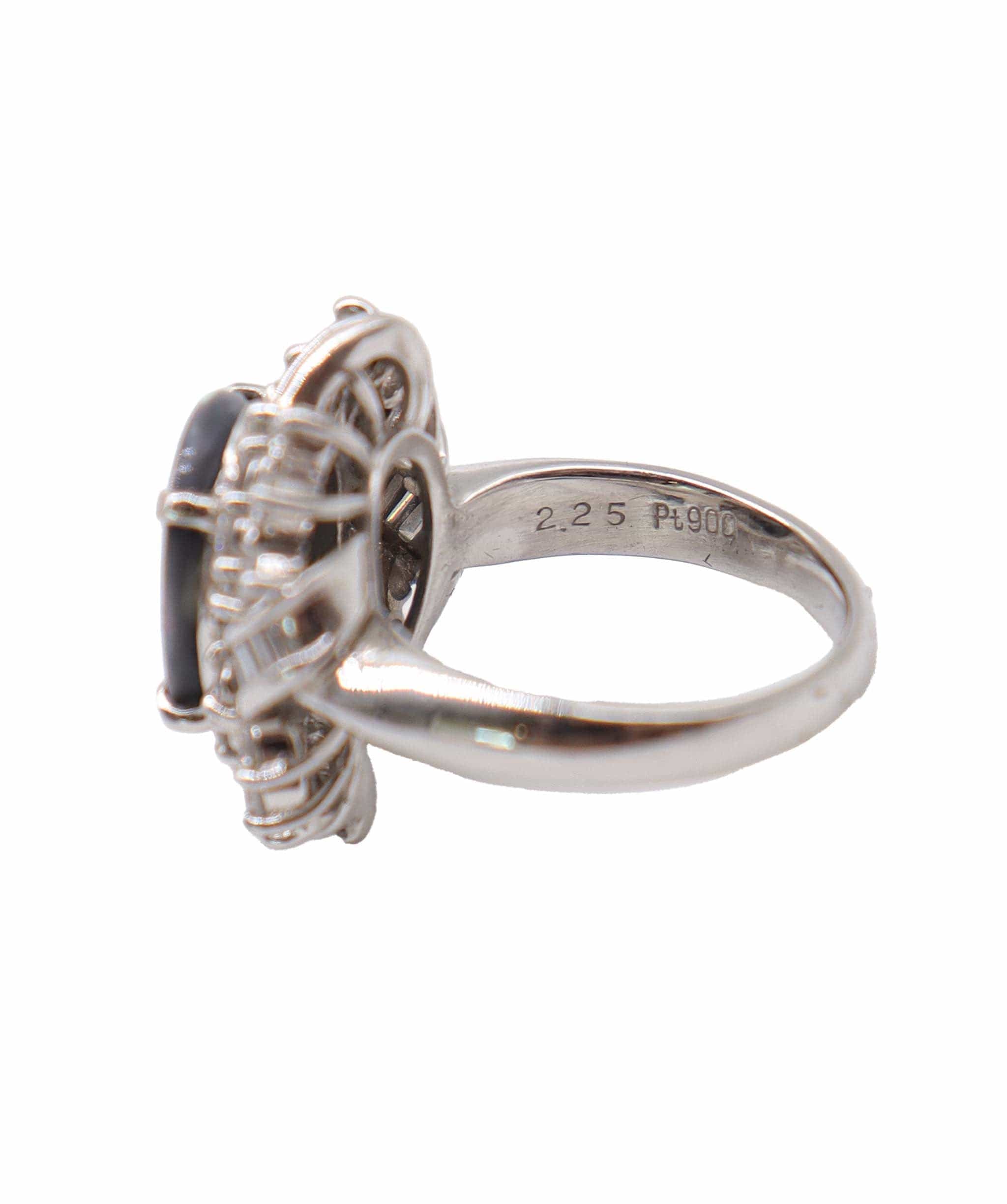 Luxury Promise EU 48.5 2.25 CT OPAL 1.03CT DIA/Opal round/diamond flower ring DXBS4562