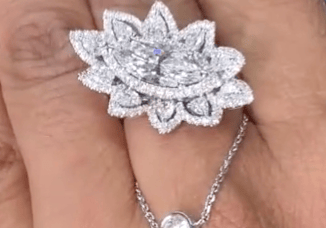 Luxury Promise F VS Marquise Diamond Ring in Pt900 / D1.742ct / 1.44ct R235 JJC1005