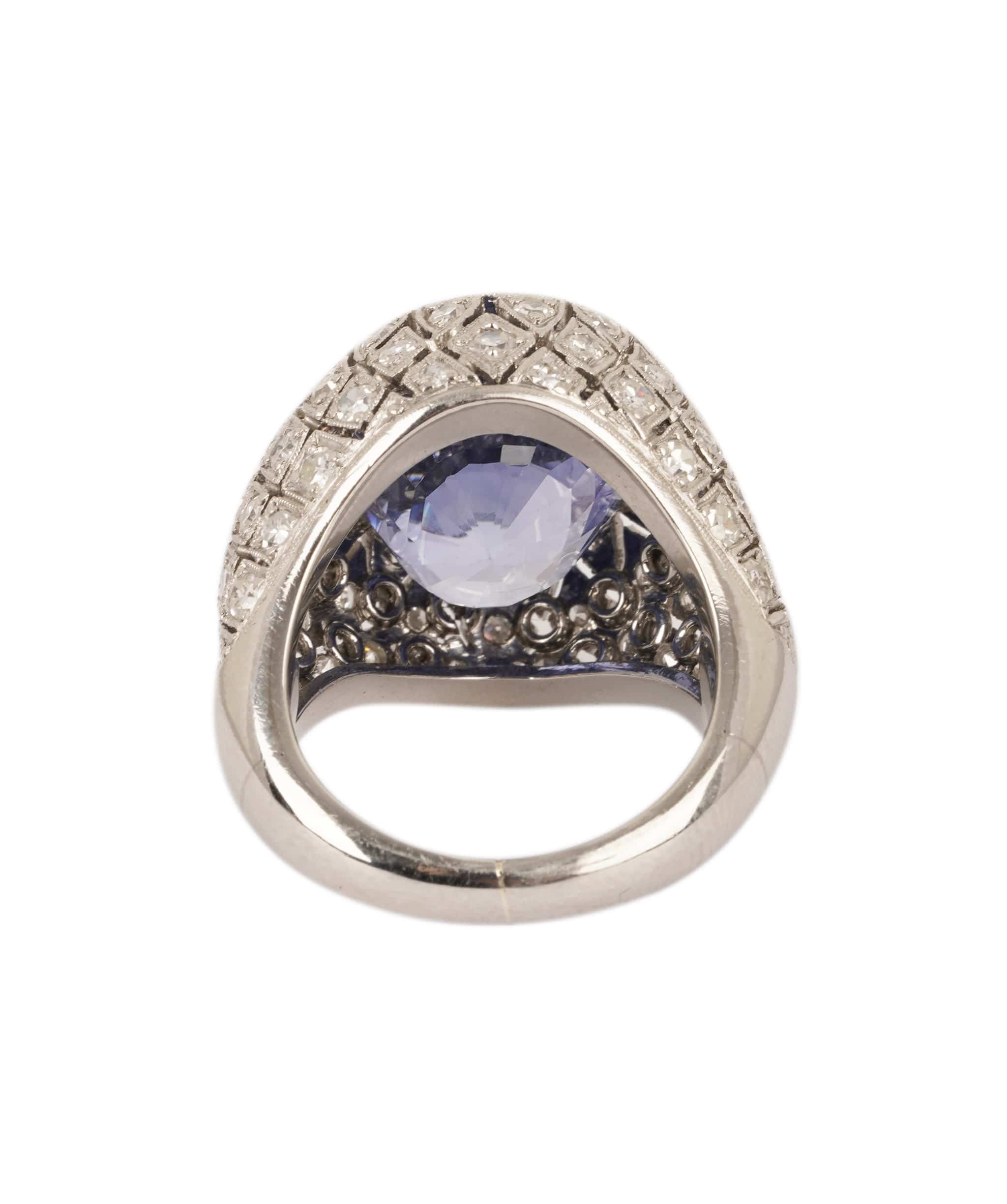 Luxury Promise Fine Ceylon Sapphire & Pavé Diamond Ring WA25026