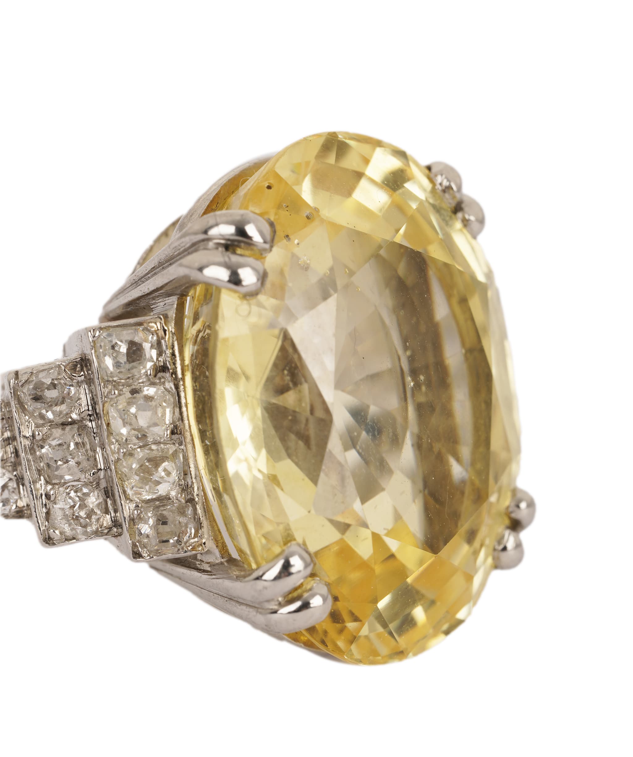 Luxury Promise Fine Ceylon Yellow Sapphire and Diamond Ring WA21801