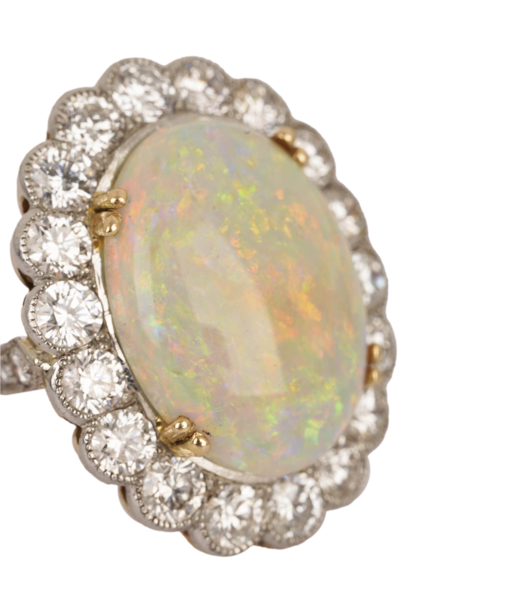 Luxury Promise Fine Opal and Diamond Cluster Ring WA90651