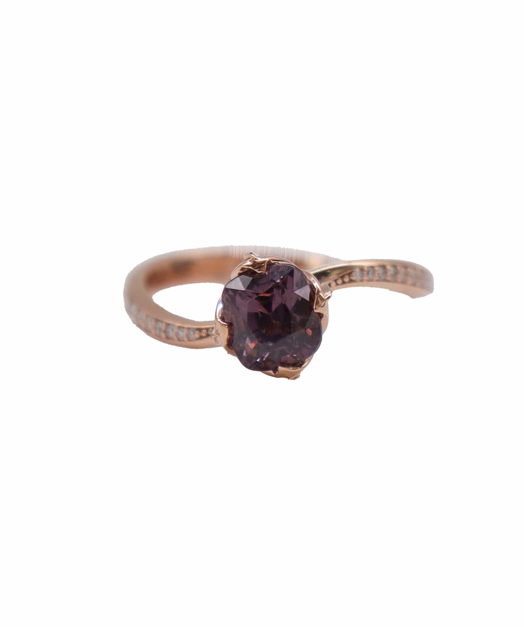 Luxury Promise flower bud rg ring 1.51cts purplish us8 DXBD0389