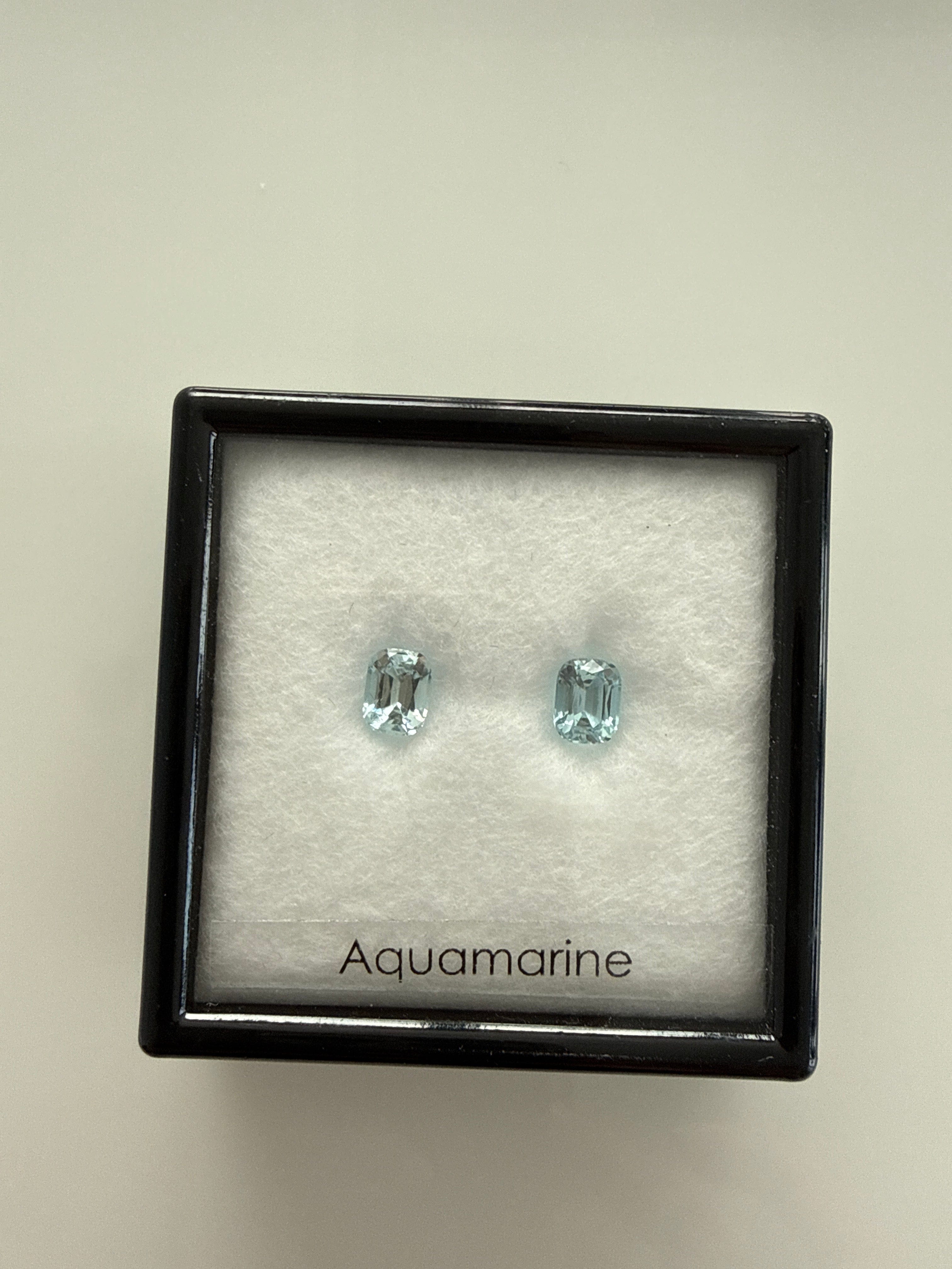 Luxury Promise G00215 Aquamarine 1.51ct Cushion Pair DXBCD0785