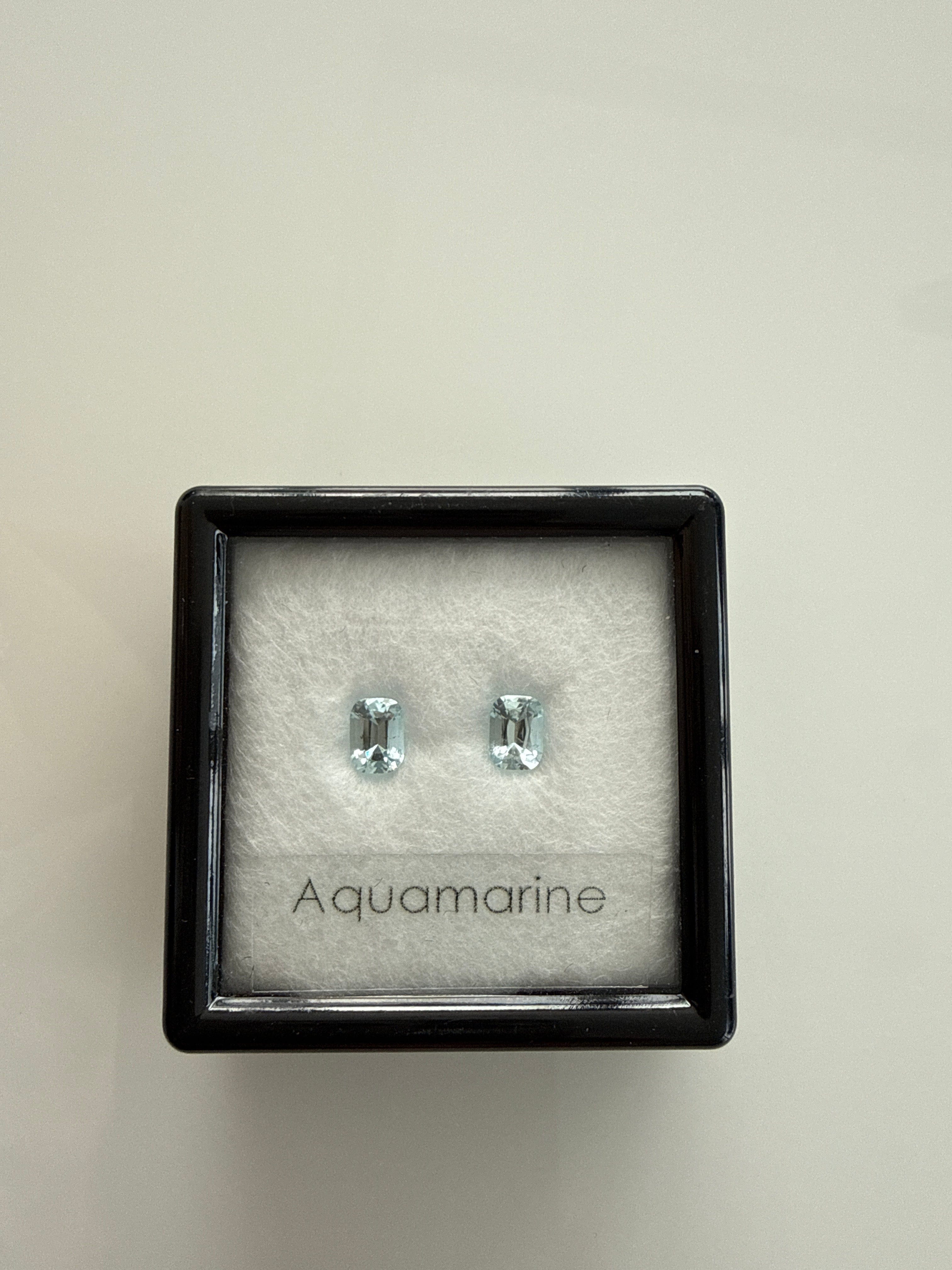 Luxury Promise G00657 Aquamarine 0.81ct Cushion Pair DXBCD0786