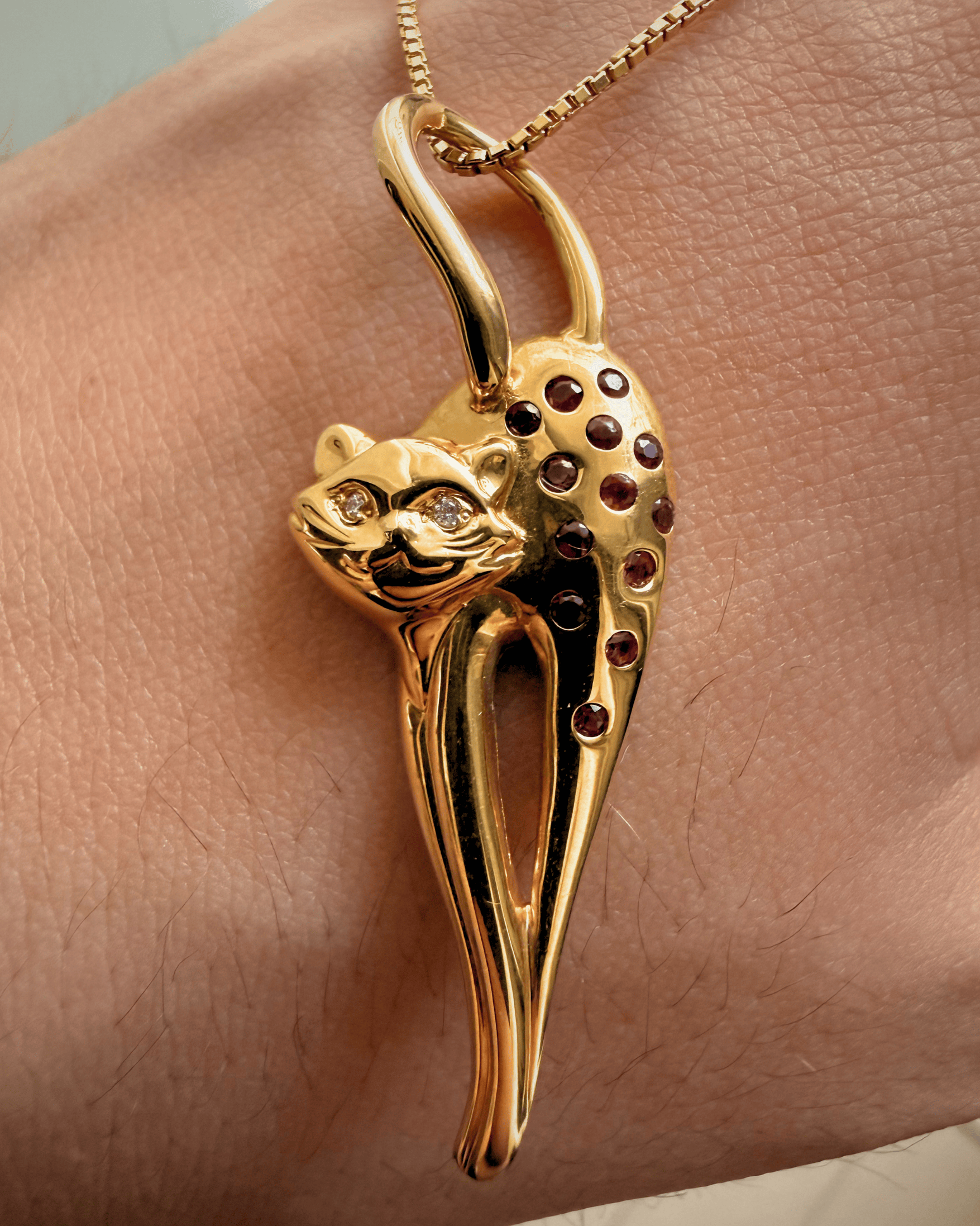 Luxury Promise Golden Cat Necklace in 18K / 9.3g 5953 JJC0165