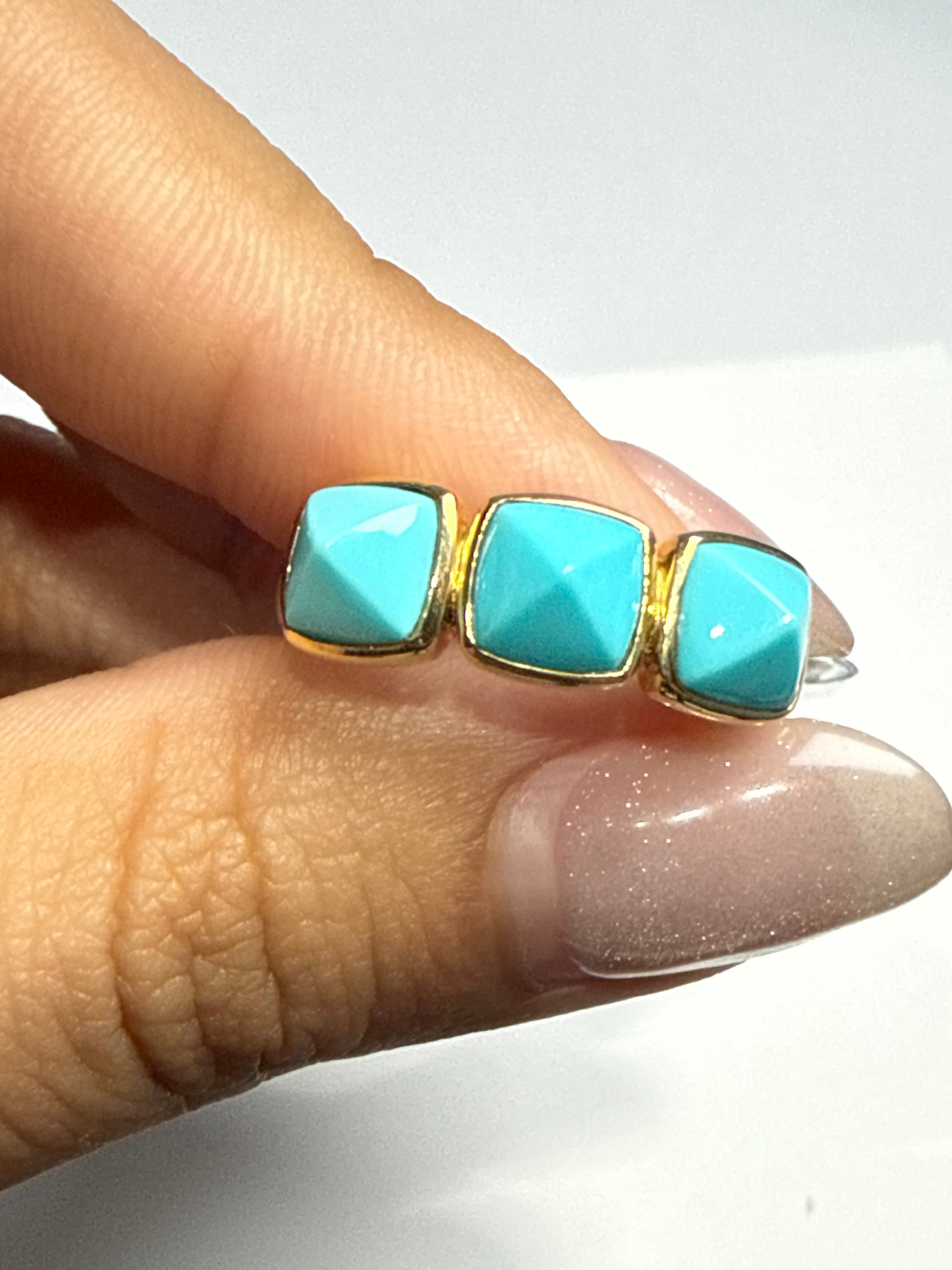 Luxury Promise GSTV Turquoise Sugarloaf Band in 18K US 6.5 4186 JJC9019