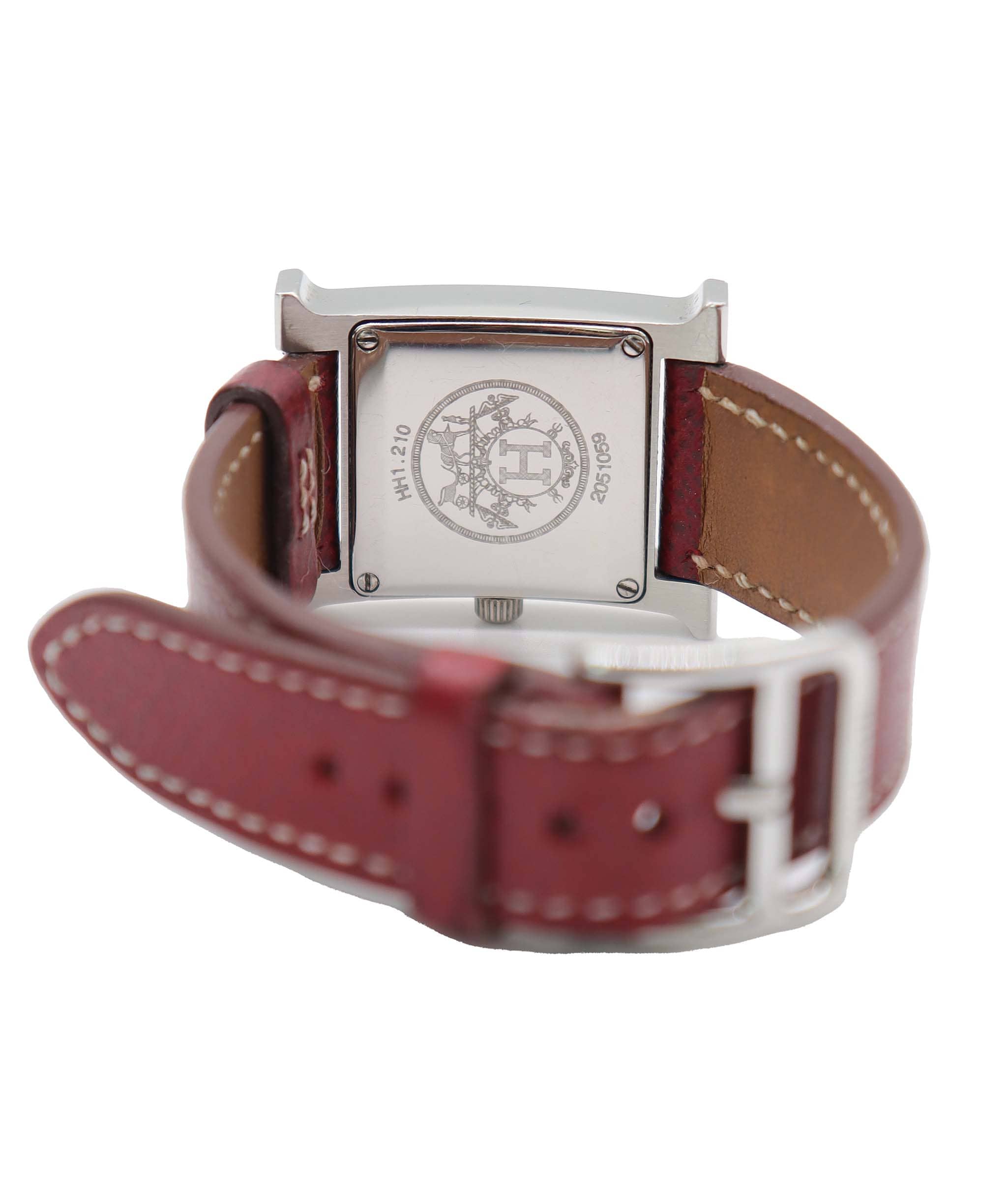 Luxury Promise HERMES H-Watch HH1 210 Women's Watch Silver Red Quartz Watch H Watch Hermes DXBS6585