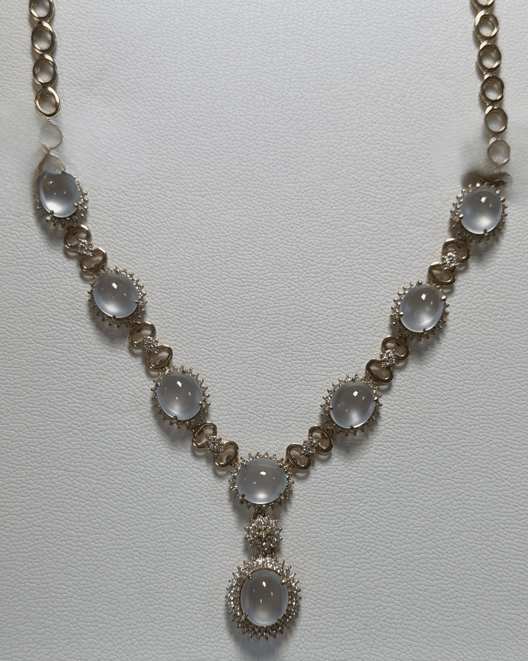 Luxury Promise Jade Necklace with Diamond Halo in 18K / 27.75g 2799 JJC0175