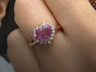 Luxury Promise K18 Pink Sapphire Ring J0404WY956