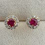 LUXURY PROMISE K18 Ruby Earrings R0.15*2 D0.07*2 41407