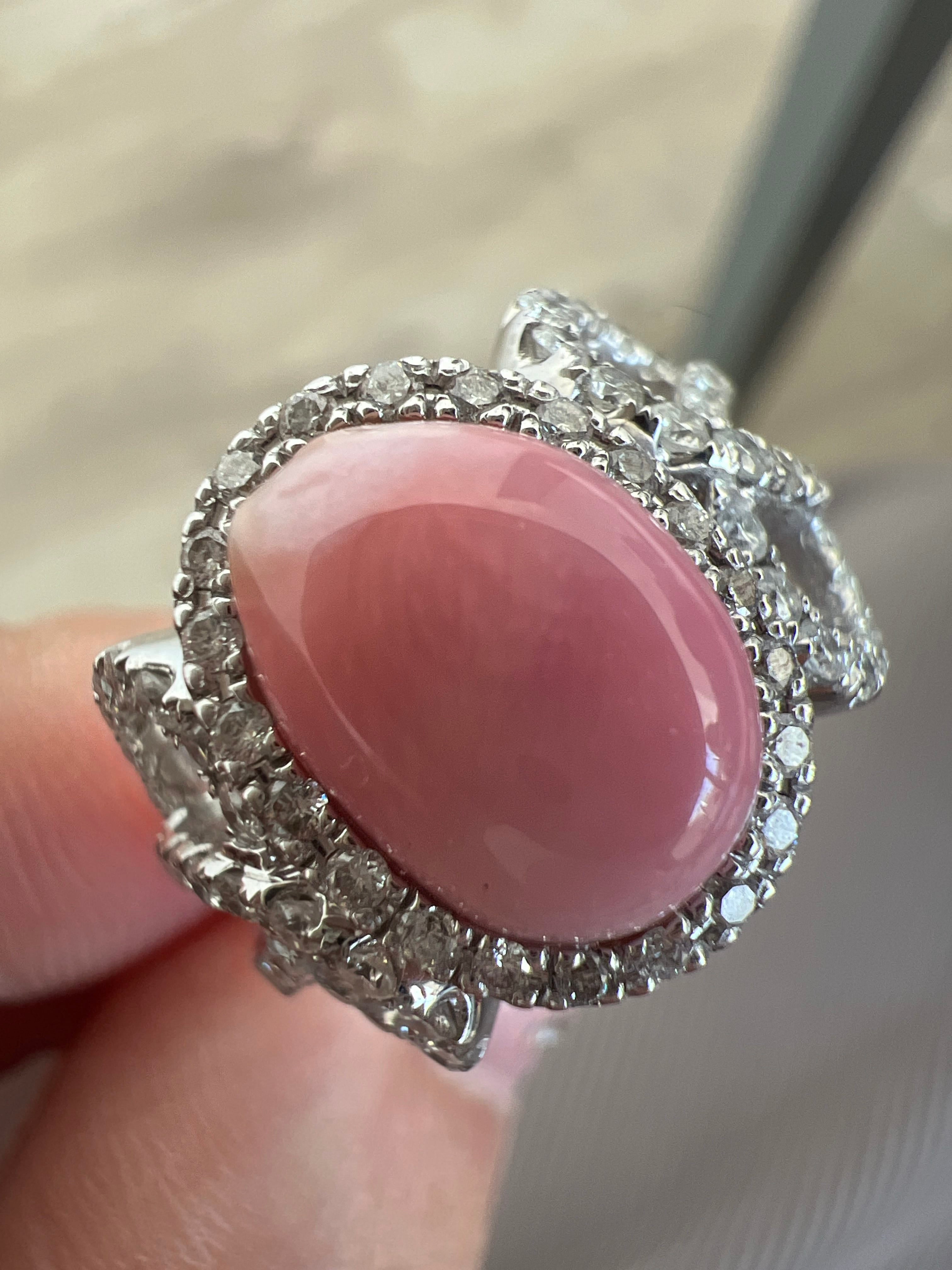 Luxury Promise K18WG CONCH PEARL RING KP 4,25 DA 0.67 6.7g 24-43792