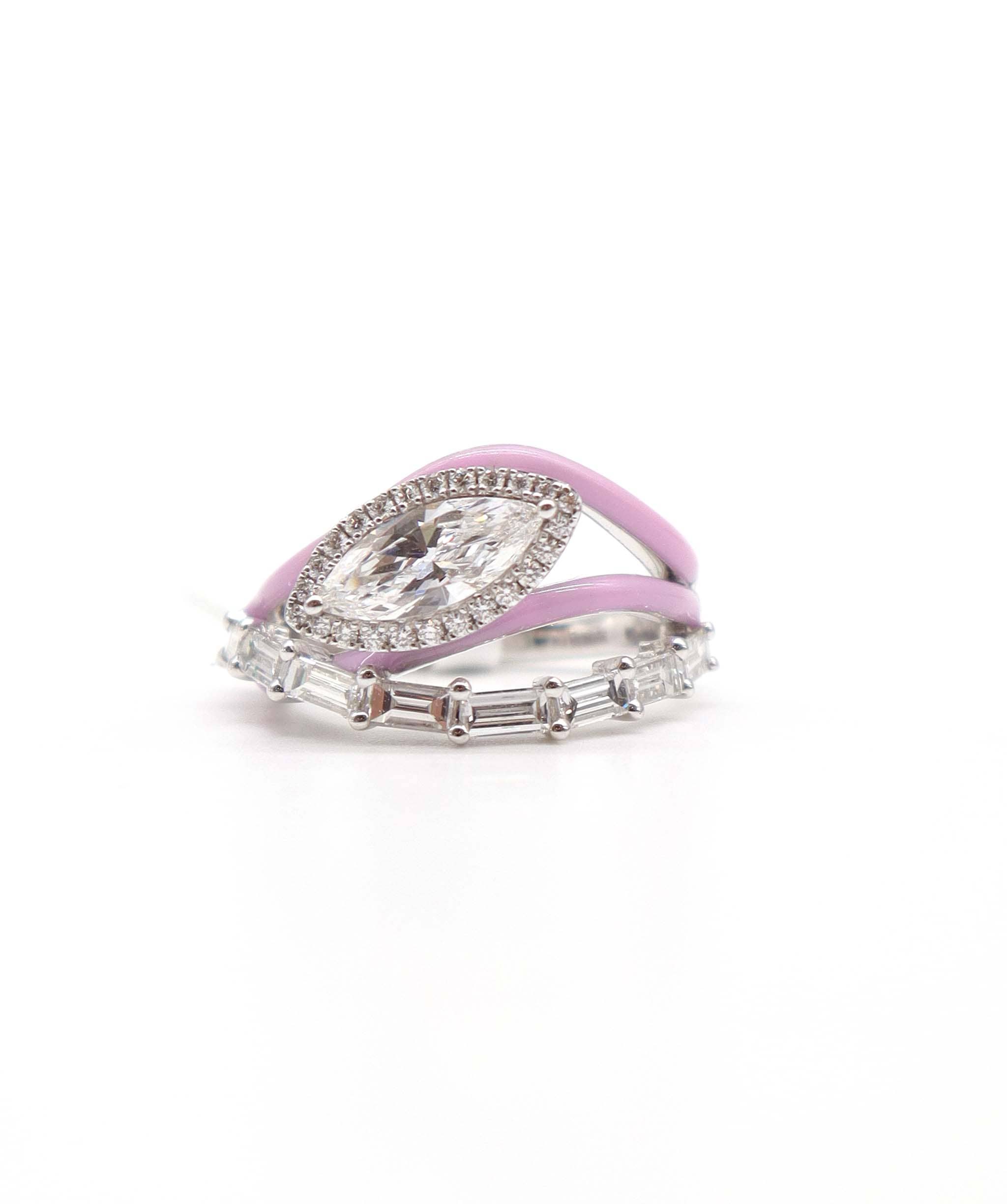 Luxury Promise KAMYEN 1.57CT MQ, BUG AND ROUND DIAMOND RING Ring R-Z11K