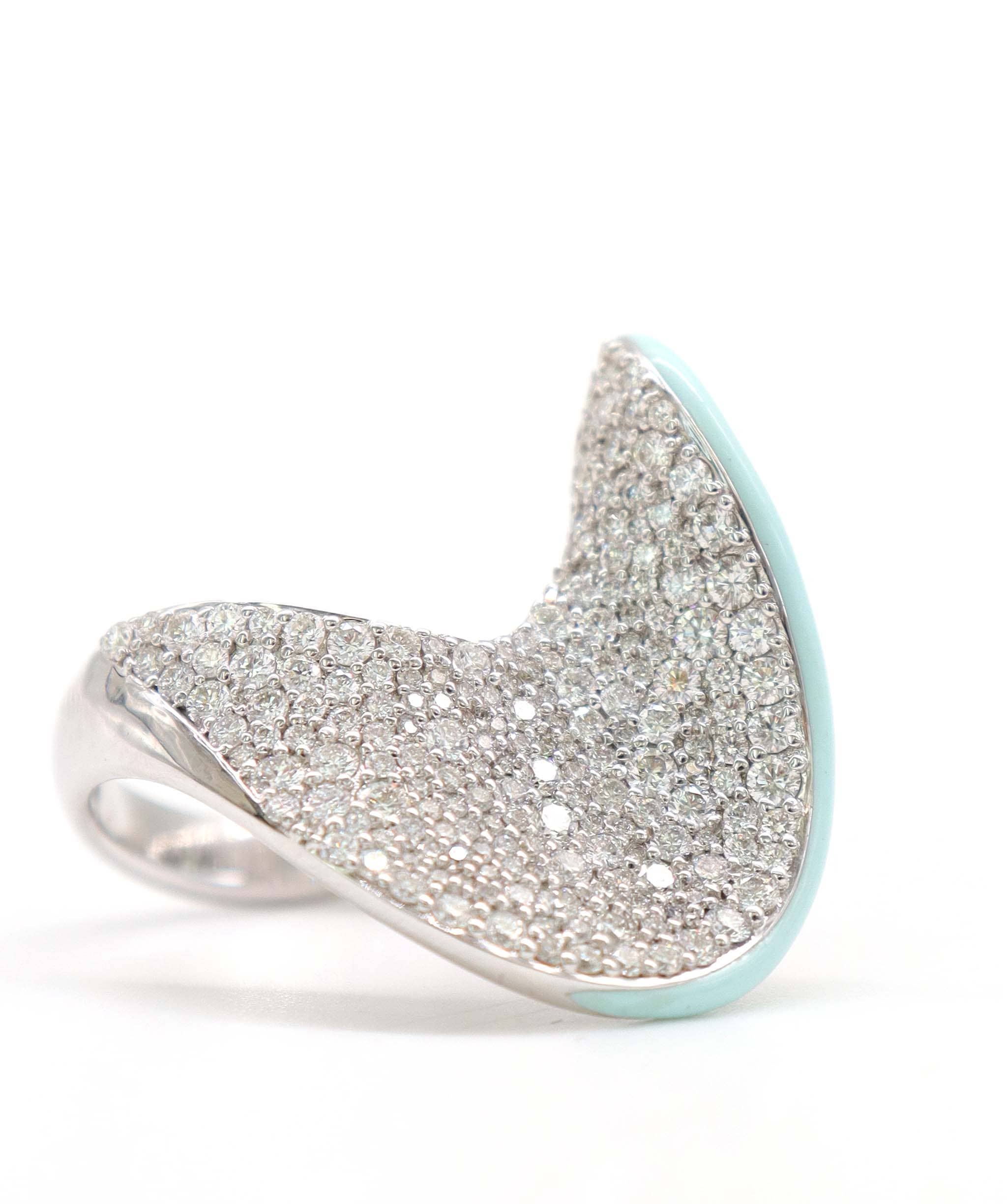 Luxury Promise KAMYEN 2.27CT DIAMOND ENAMEL WAVE RING Ring R-AC77G