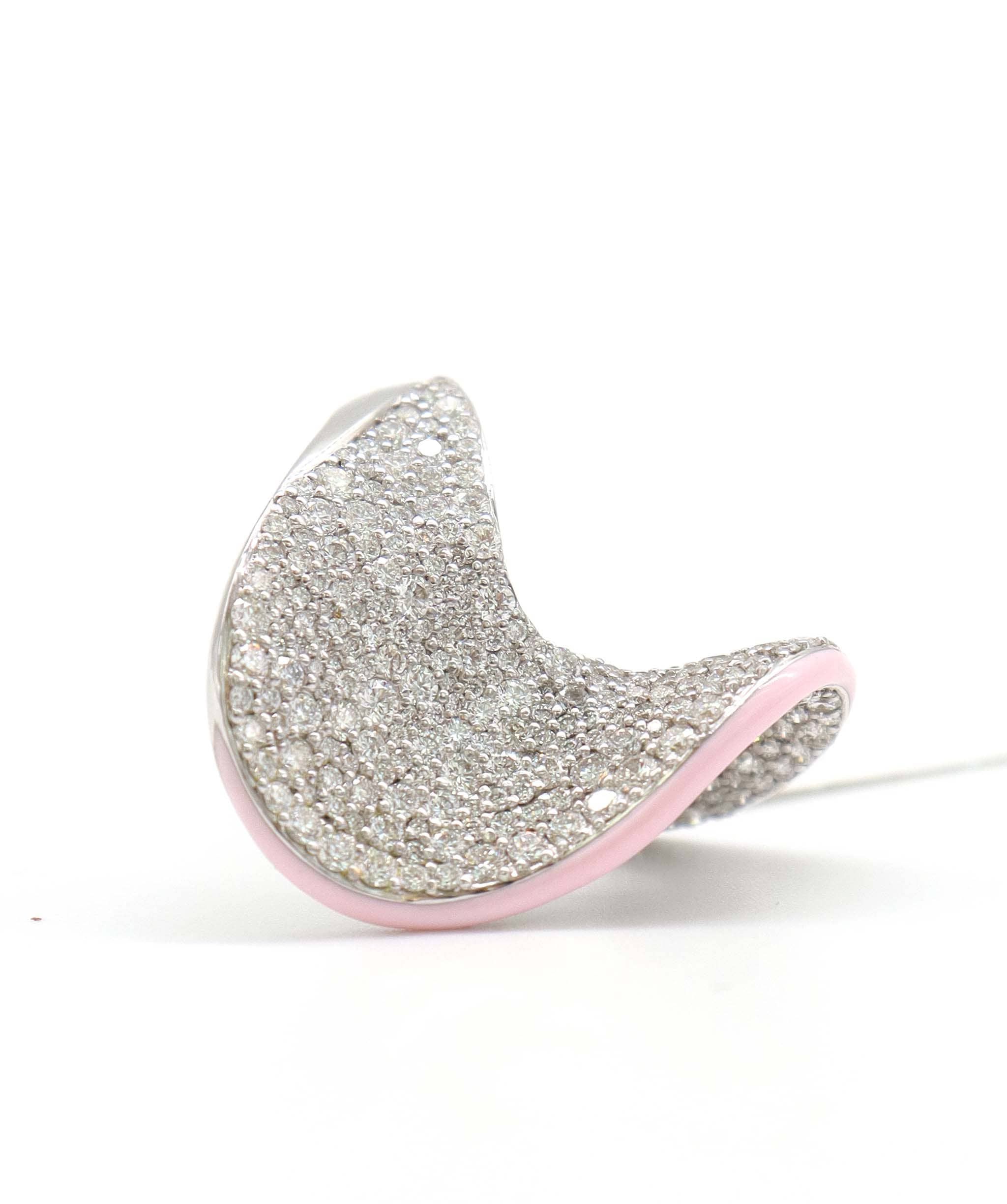 Luxury Promise KAMYEN 2.42CT DIAMOND ENAMEL WAVE RING Ring R-AC80G