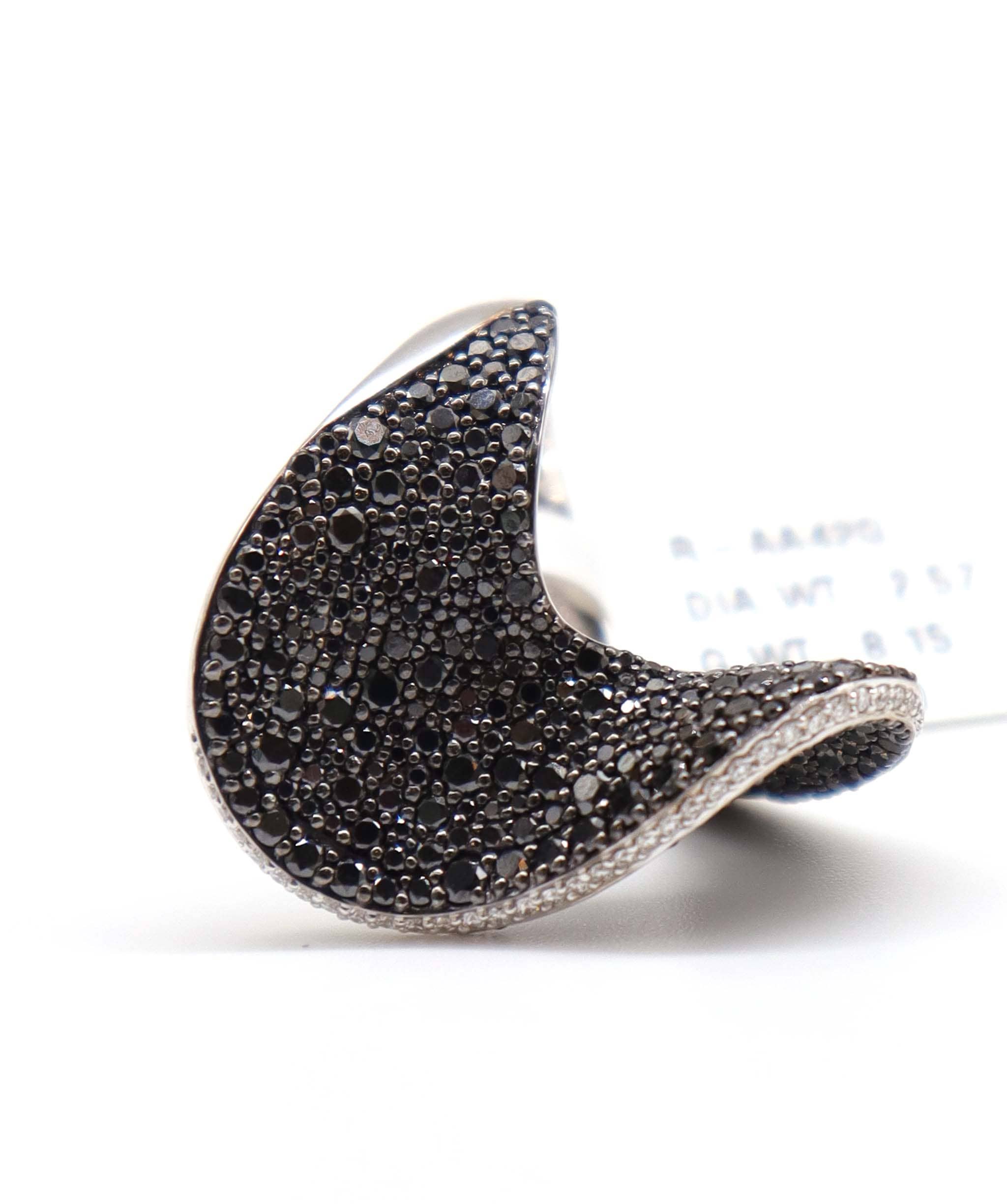 Luxury Promise KAMYEN 2.53CT BLACK DIAMOND WAVE RING Ring R-AC78G
