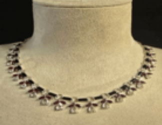 Luxury Promise KAMYEN 3.02CT MOZ MQ AND RC PEAR DIAMOND CHOKER Pendant P-G19K