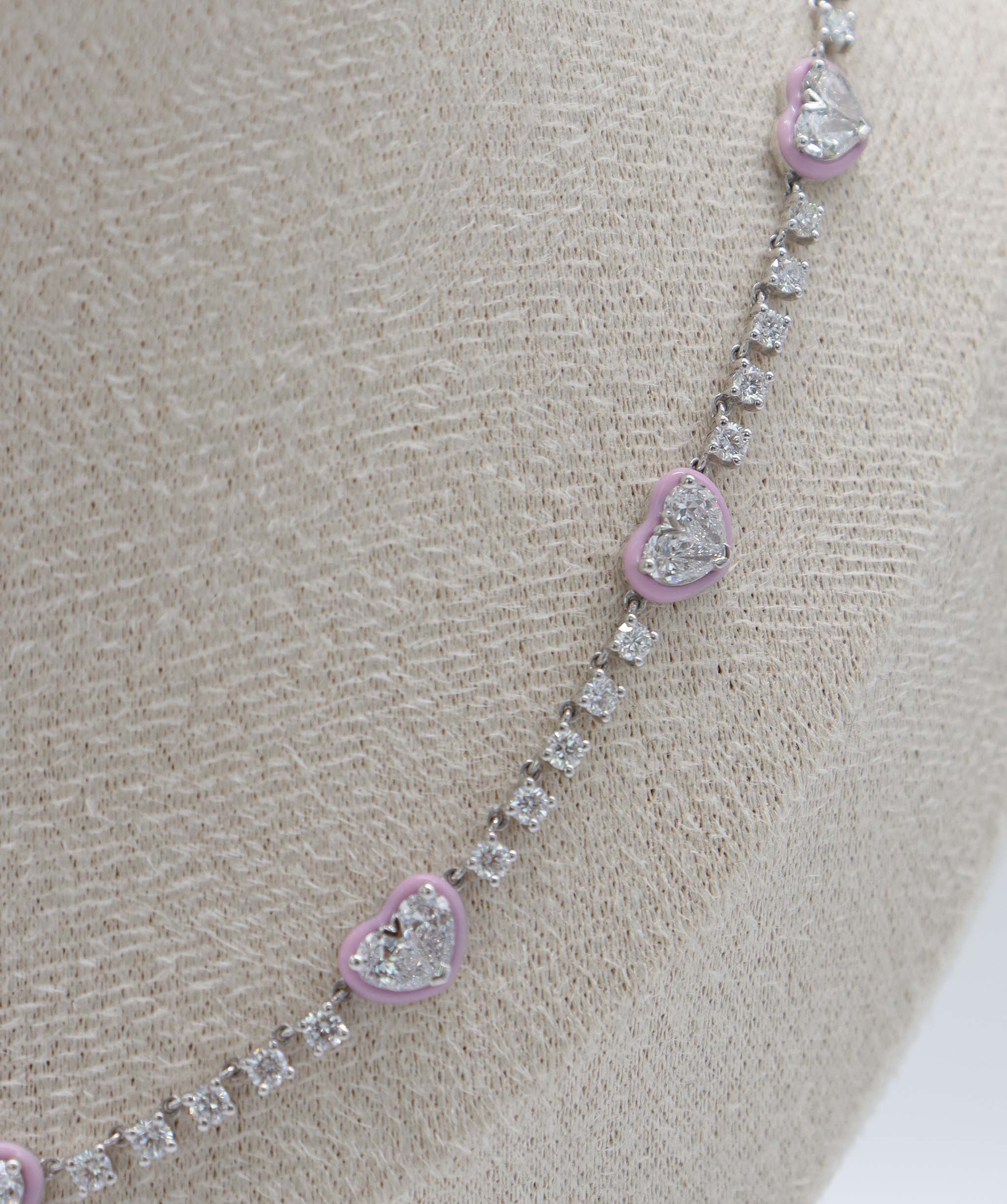 Luxury Promise KAMYEN 4.46CT TWIN HEART CHOKER Pendant P-F51K