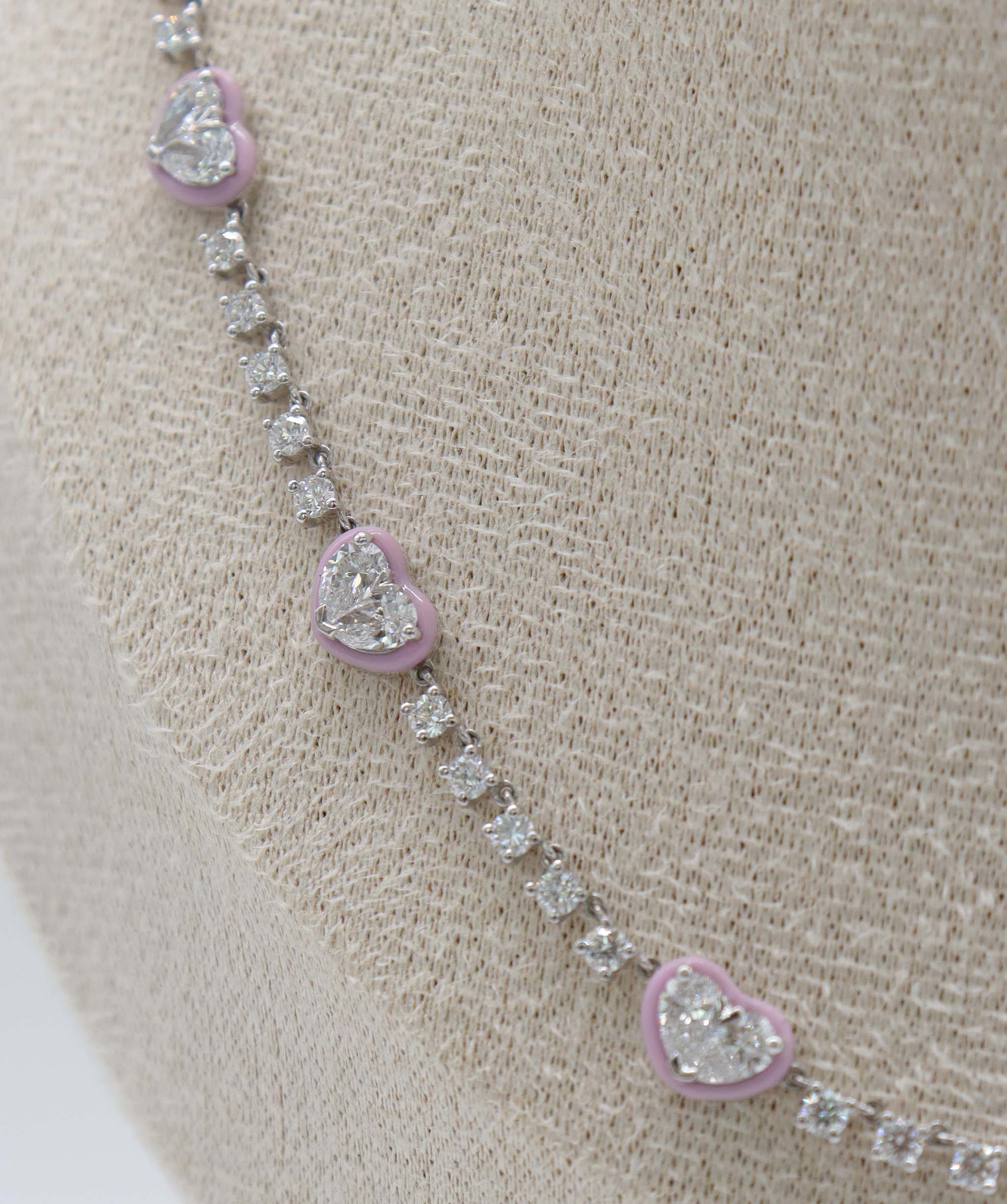 Luxury Promise KAMYEN 4.46CT TWIN HEART CHOKER Pendant P-F51K