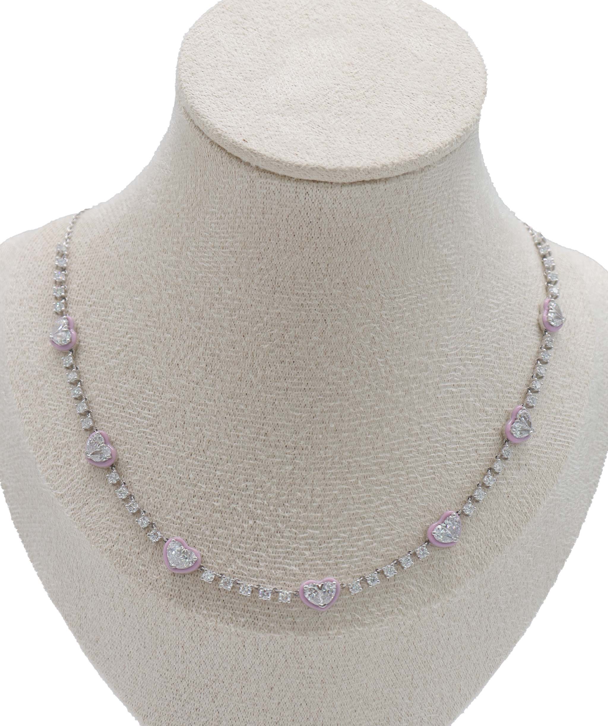 Luxury Promise KAMYEN 4.46CT TWIN HEART CHOKER Pendant P-F51K