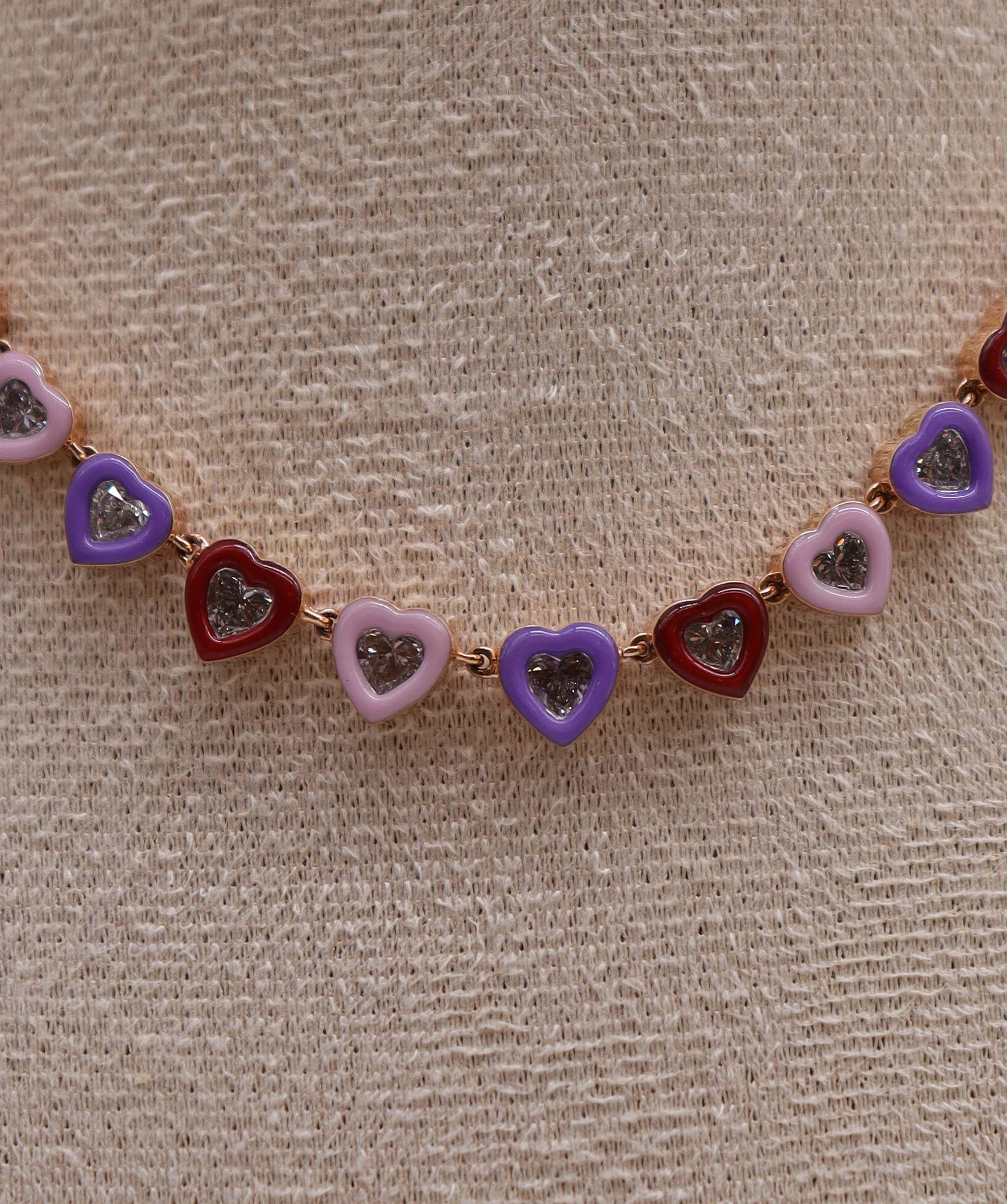 Luxury Promise KAMYEN 7.31CT HEART DIAMOND CHOKER Necklace NK-C72K