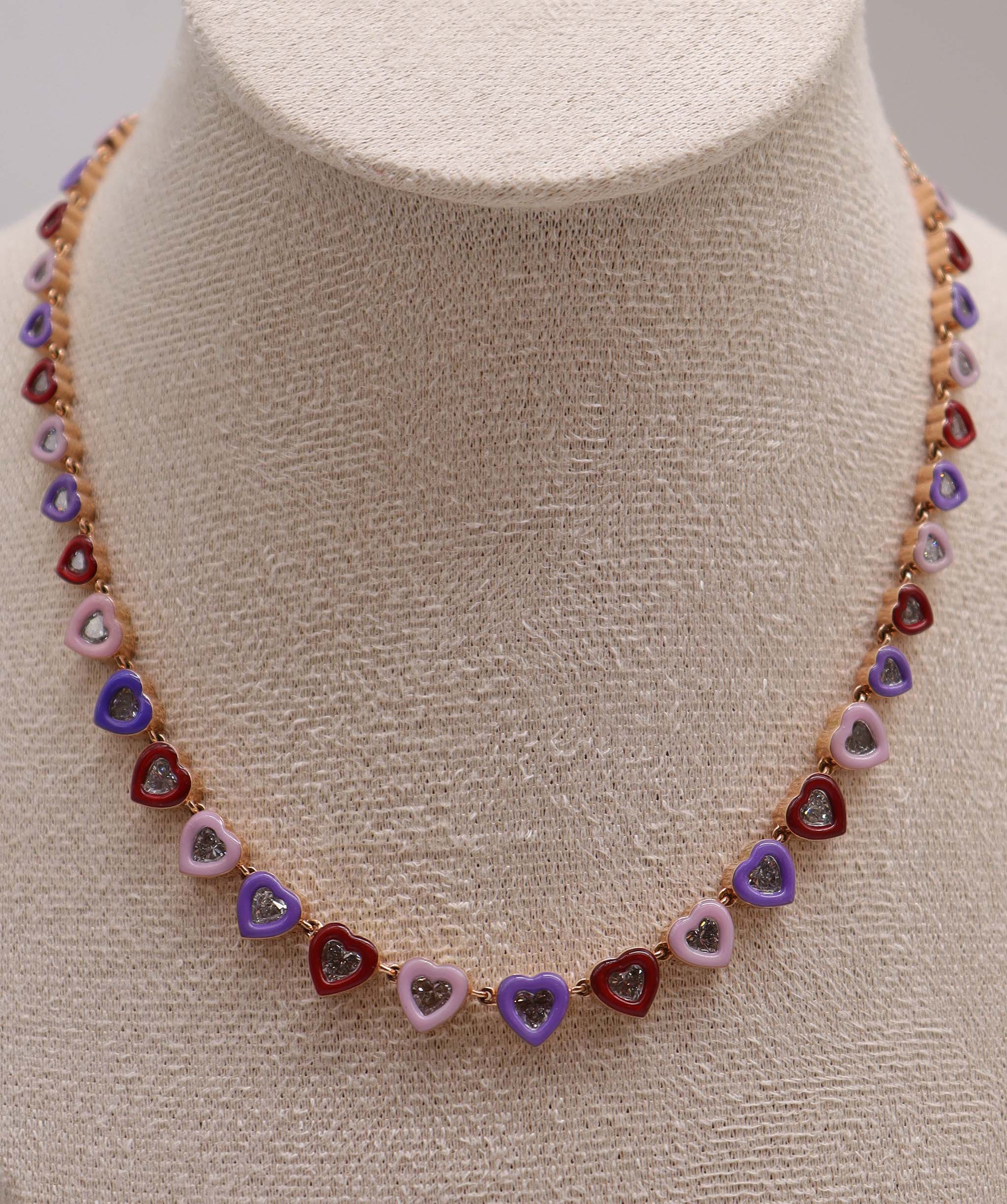 Luxury Promise KAMYEN 7.31CT HEART DIAMOND CHOKER Necklace NK-C72K