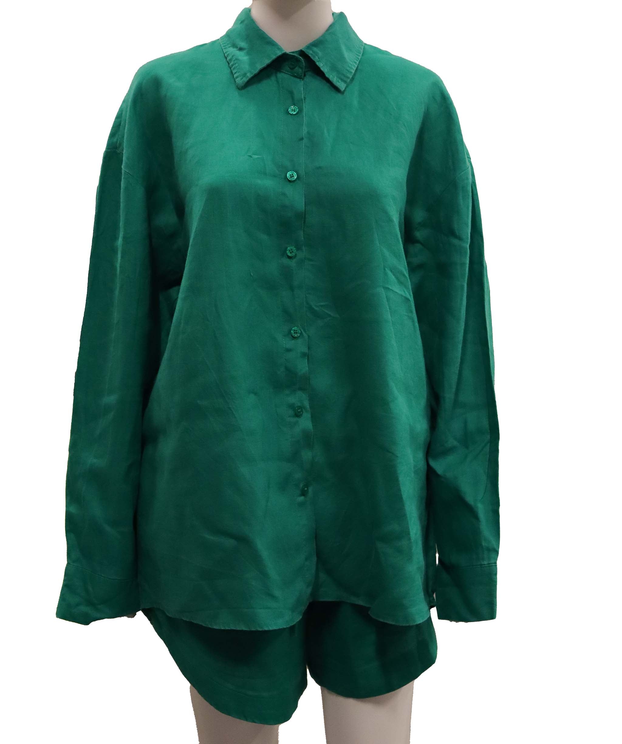 Luxury Promise L'UST LABEL Refined Emerald Green Shirt & Shorts Medium size DXBCS0731