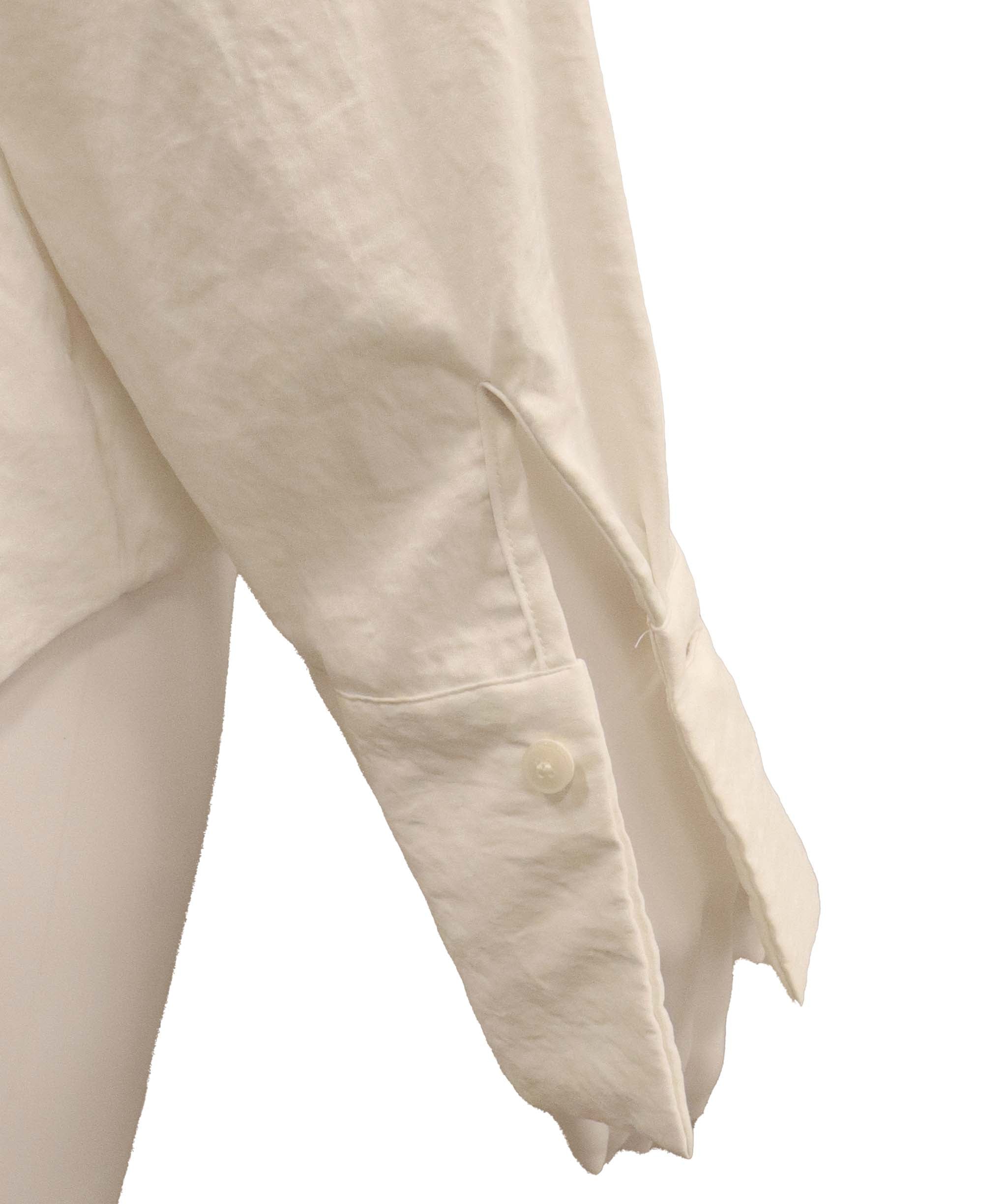Luxury Promise LA MINE DOR Viscose White long-sleeve shirt in Medium size DXBCS0749