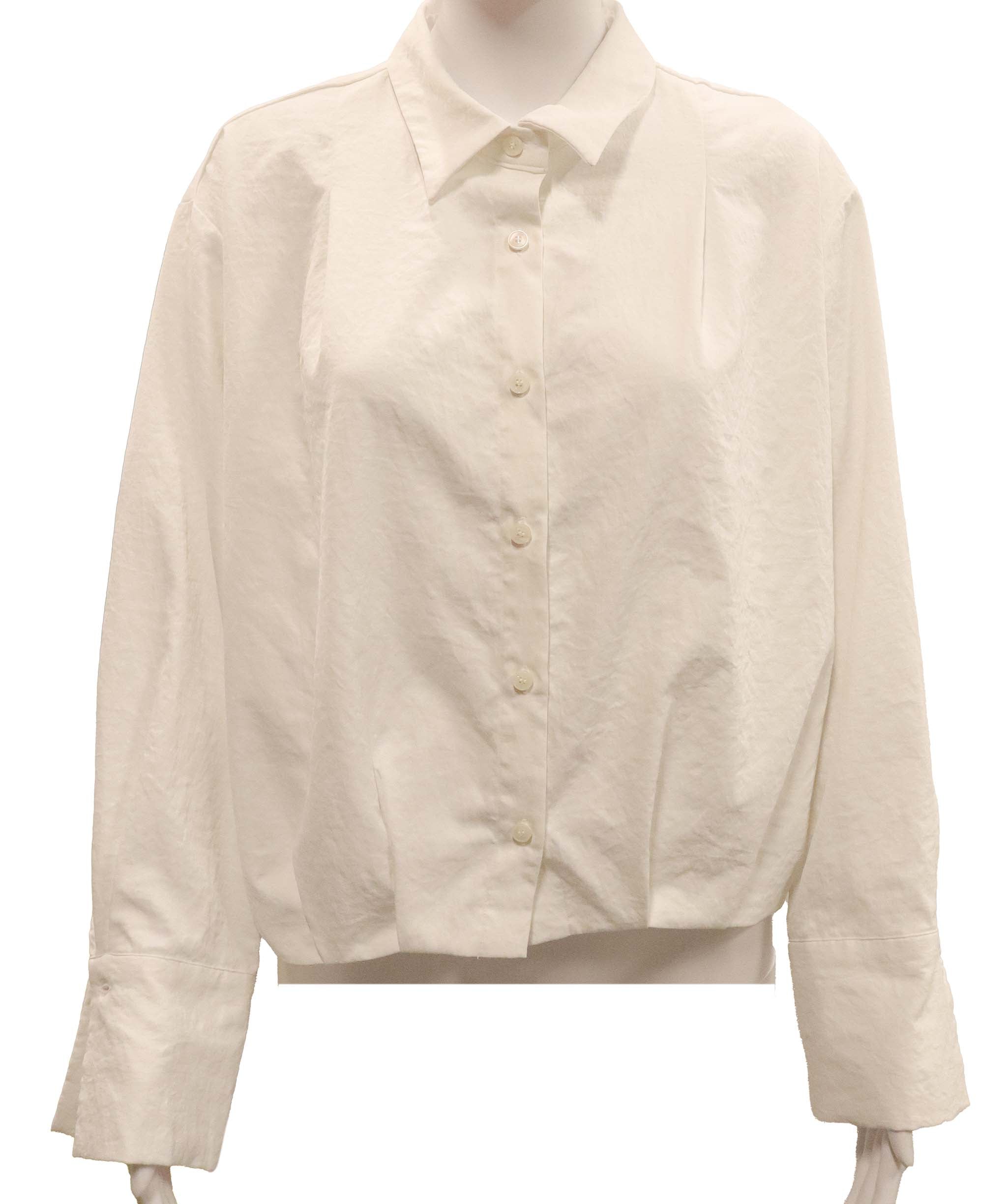 Luxury Promise LA MINE DOR Viscose White long-sleeve shirt in Medium size DXBCS0749