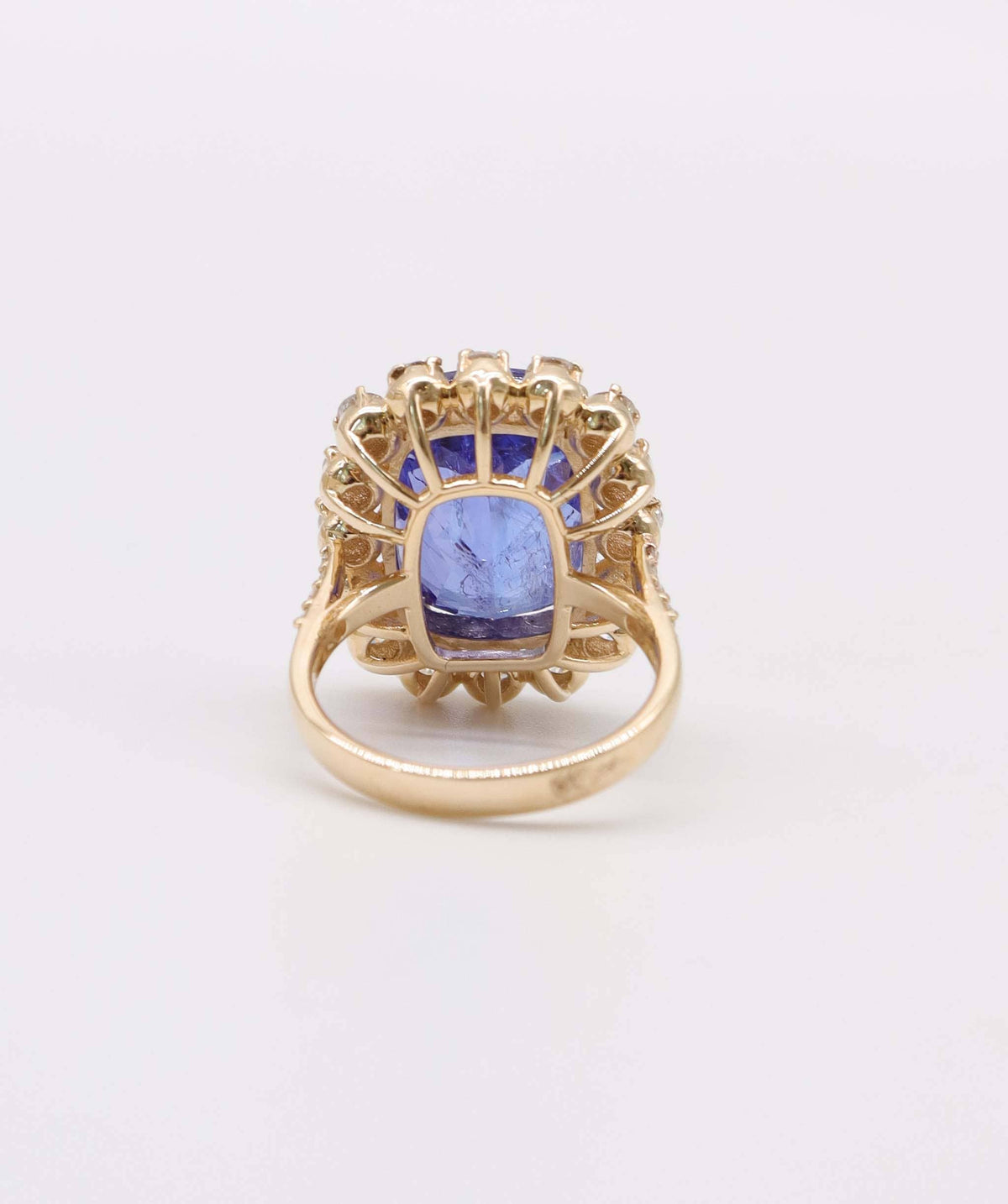 Luxury Promise Large Tanzanite & Diamond Ring in 14k AVNC005