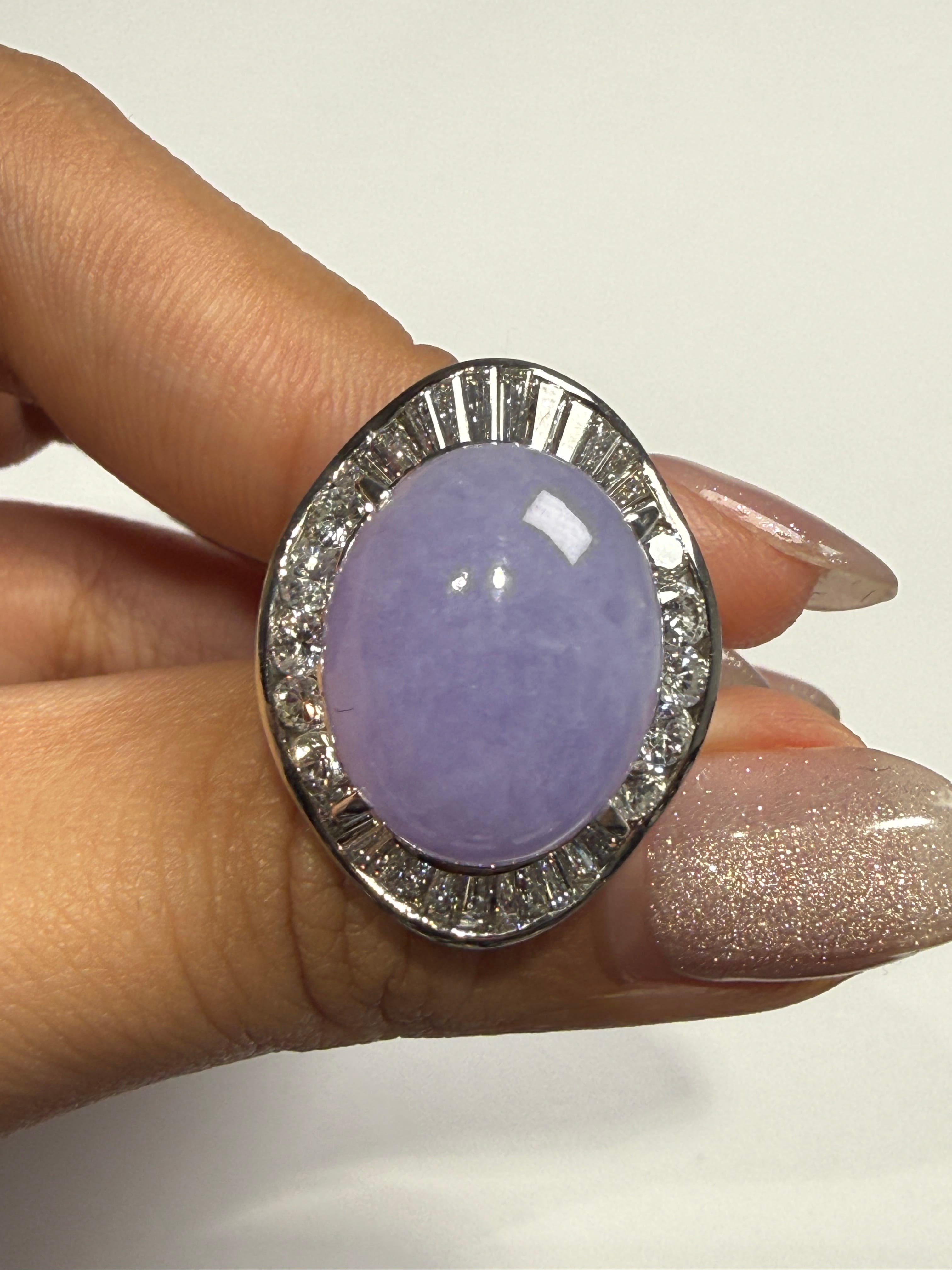 Luxury Promise Lavender Jadeite Ballerina Ring US 8 9816 JJC9031