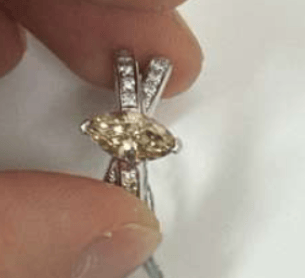 Luxury Promise Marquise Diamond Ring with Split Shoulders in PT900 / 10g, D1.049ct + 0.26ct 051555 JJC0255