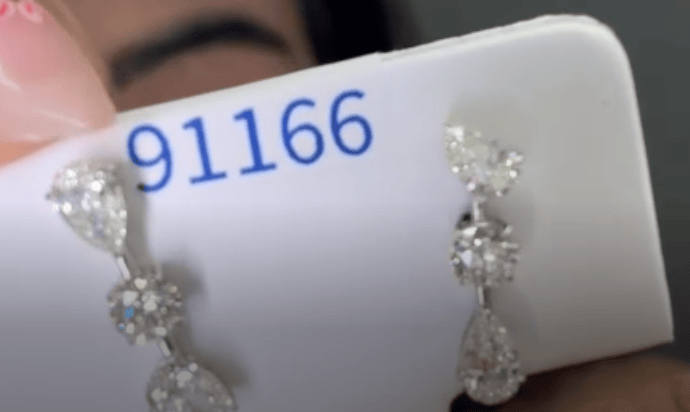 Luxury Promise Mixed Fancy Cut Diamond Earrings in Pt900 / D0.58/0.58 0387 JJC1046