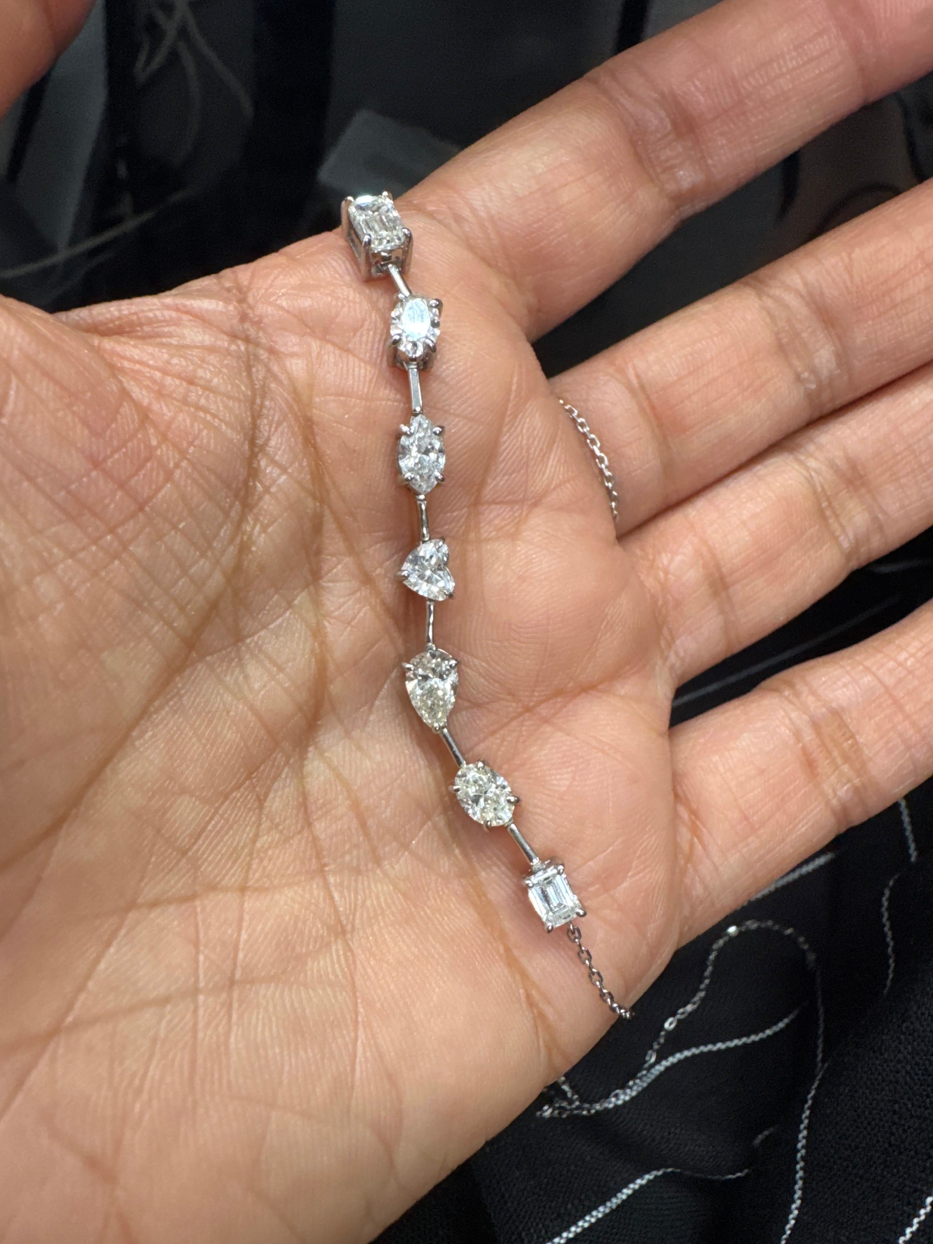 Luxury Promise Mixed Fancy Cut Diamond Necklace in Pt900/850 / D3.101 5640 JJC1052