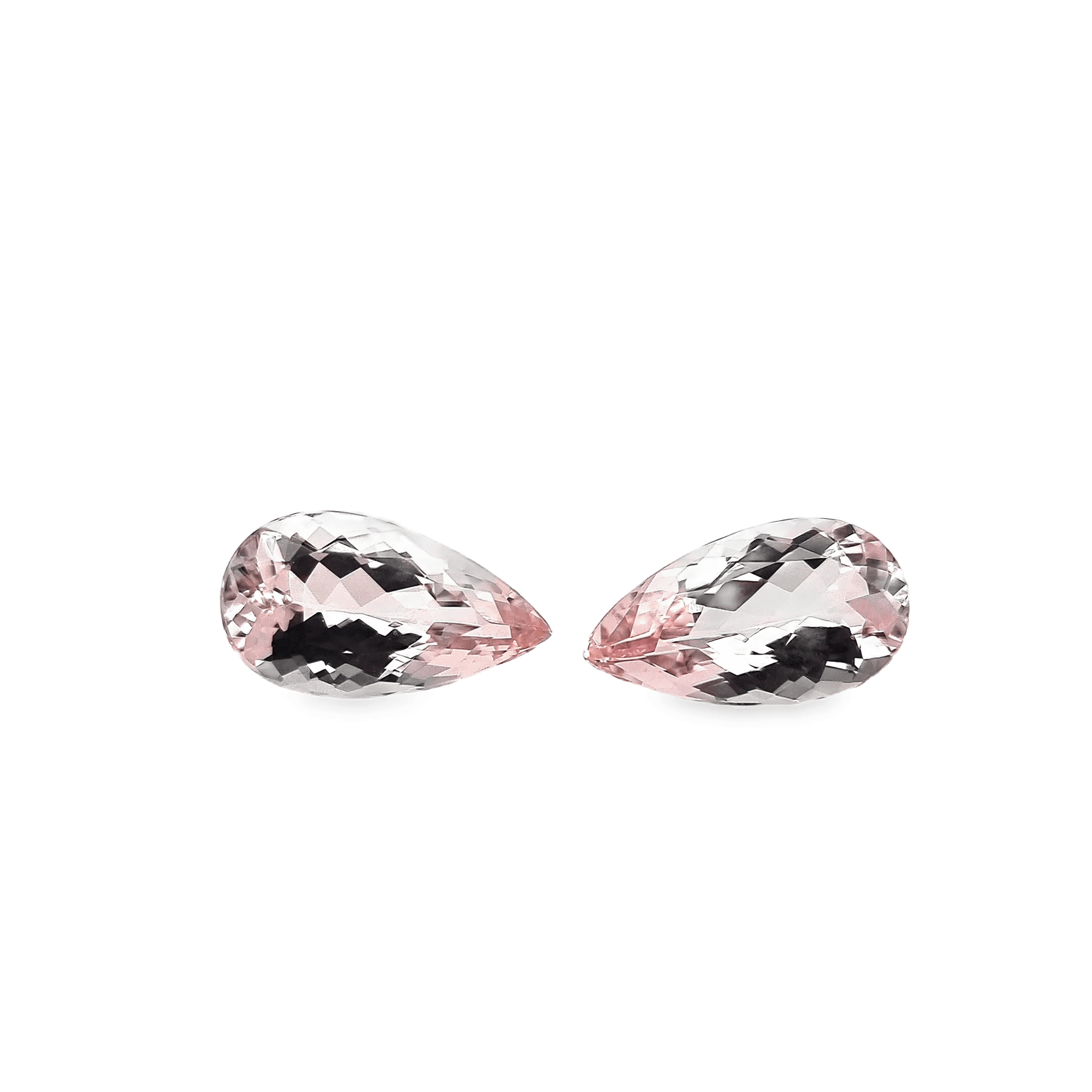 Luxury Promise Morganite Pair 13.46ct Pear cut ANC1528
