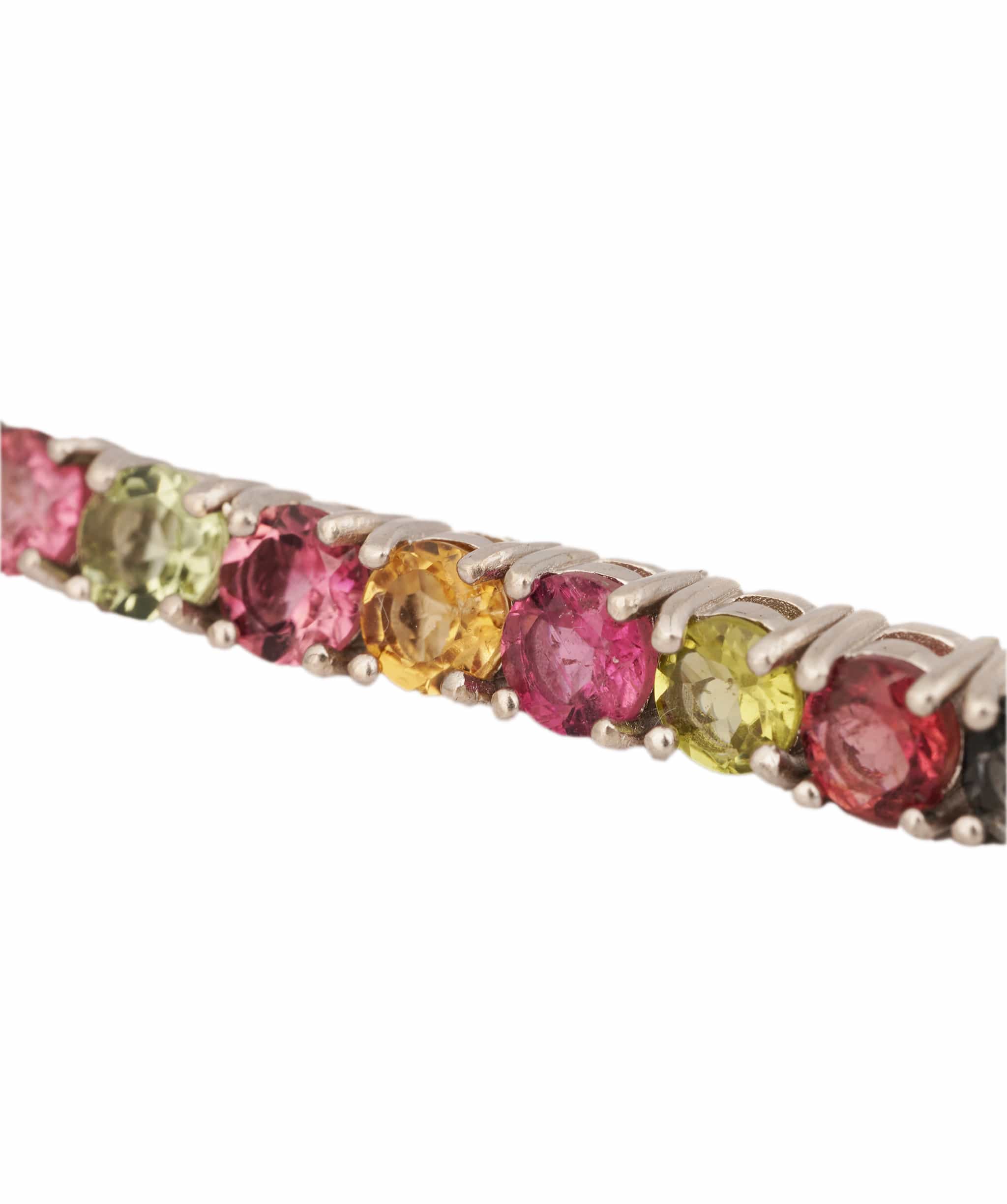 Luxury Promise Natural Multi Colour Rainbow Round Tourmaline Bracelet ANC1756