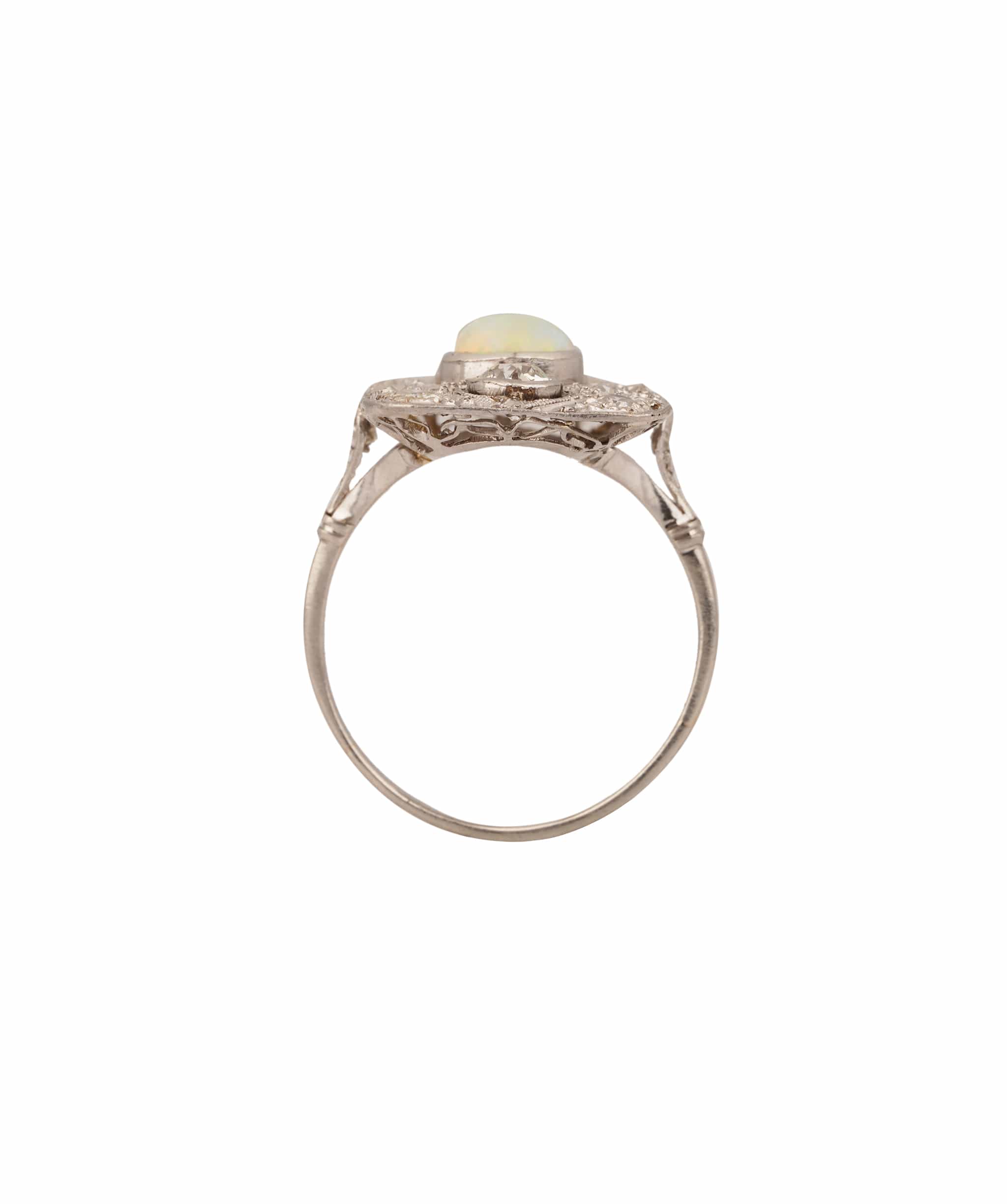 Luxury Promise Opal and Diamond Art Deco Ring WA25363