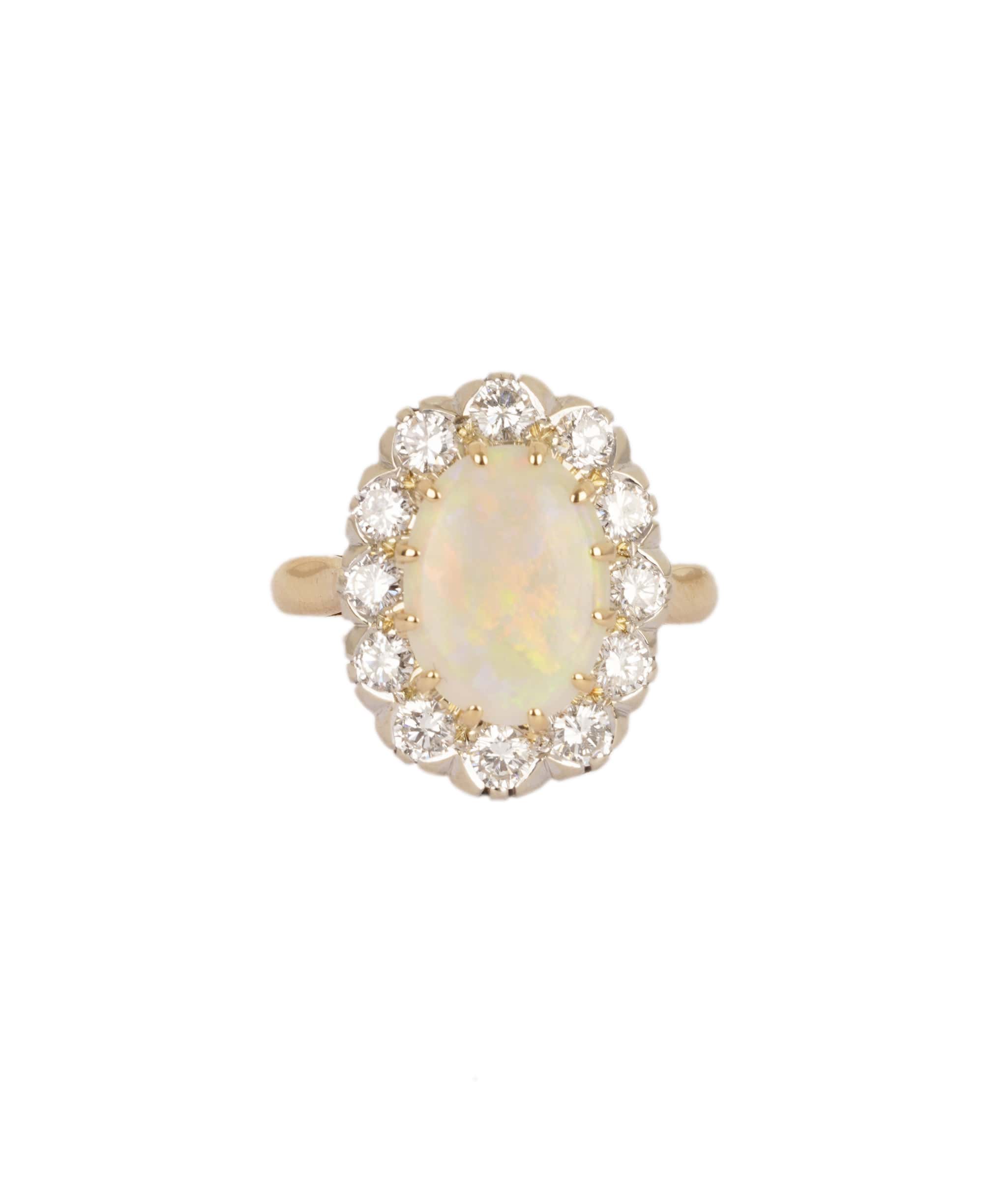 Luxury Promise Opal and Diamond Cluster Ring WA90694