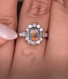 Luxury Promise Opal Ring in PT900 / O0.72ct, D0.41ct AE7964 JJC0299